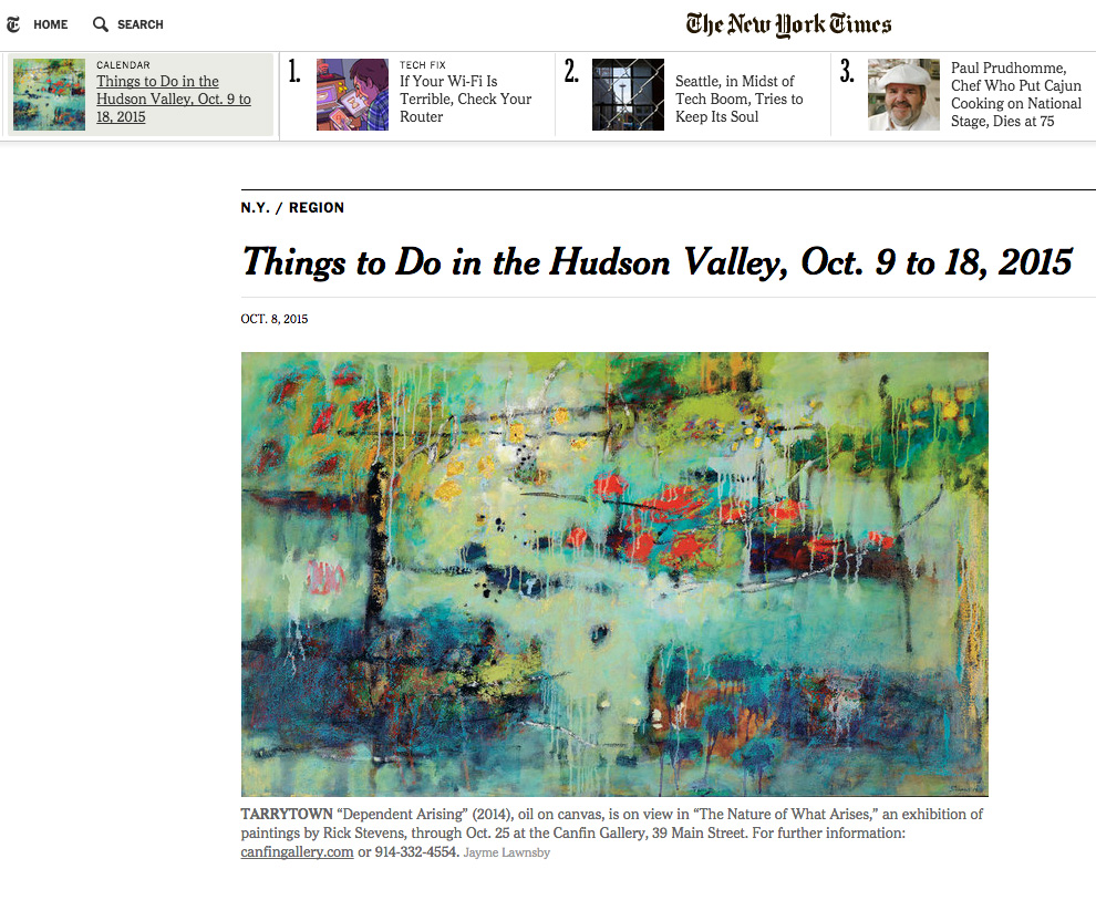 Rick's show, and artwork has been featured in the Culture Guide of the New York Times!