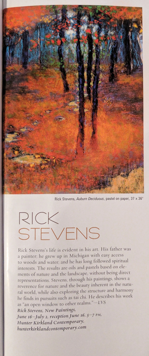 Rick's upcoming show was featured in the June/July issue of the Santa Fean on page 63
