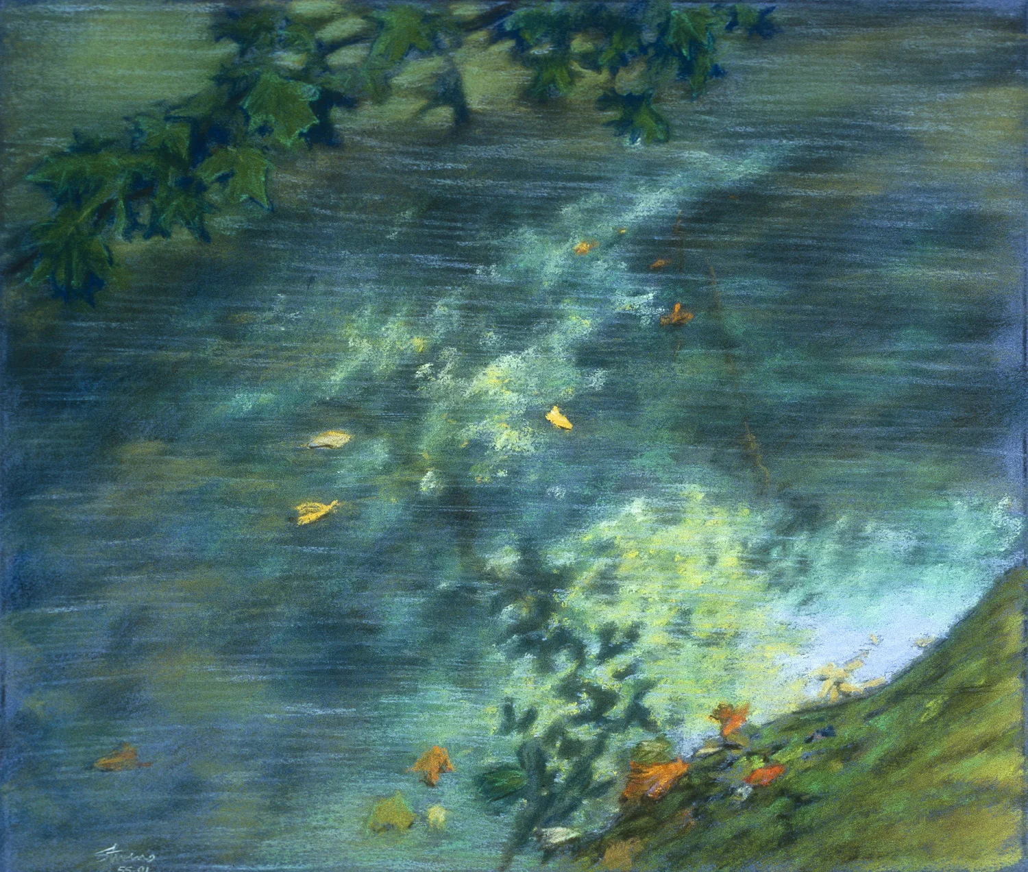 View from the Riverbank | pastel on paper | 14 x 17" | 1991