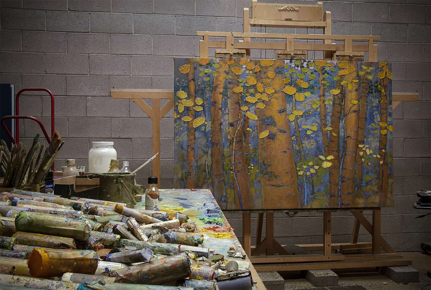 48 x 72" painting in progress in Santa Fe studio