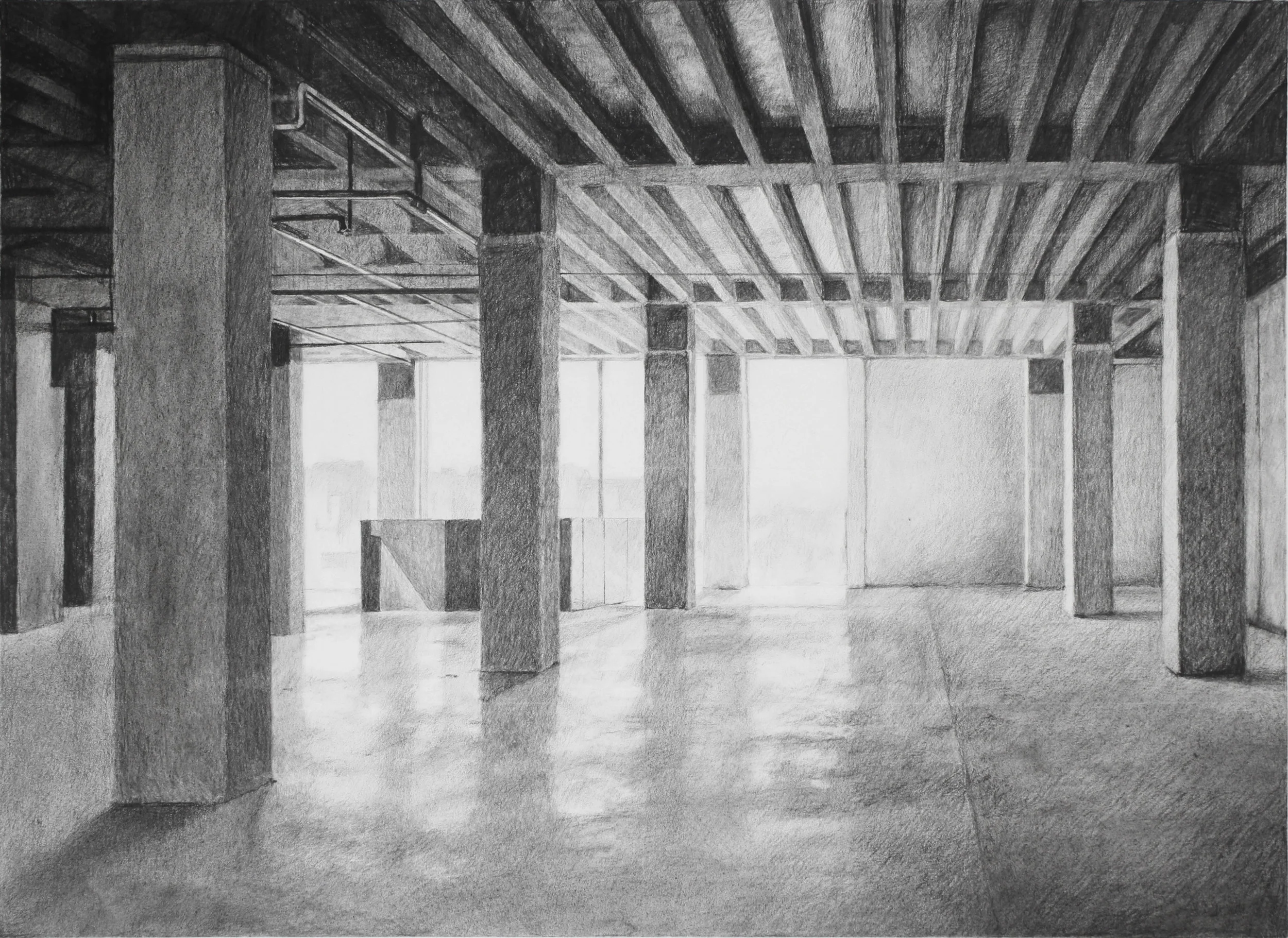 Asheville 22" x 30" Charcoal on Paper