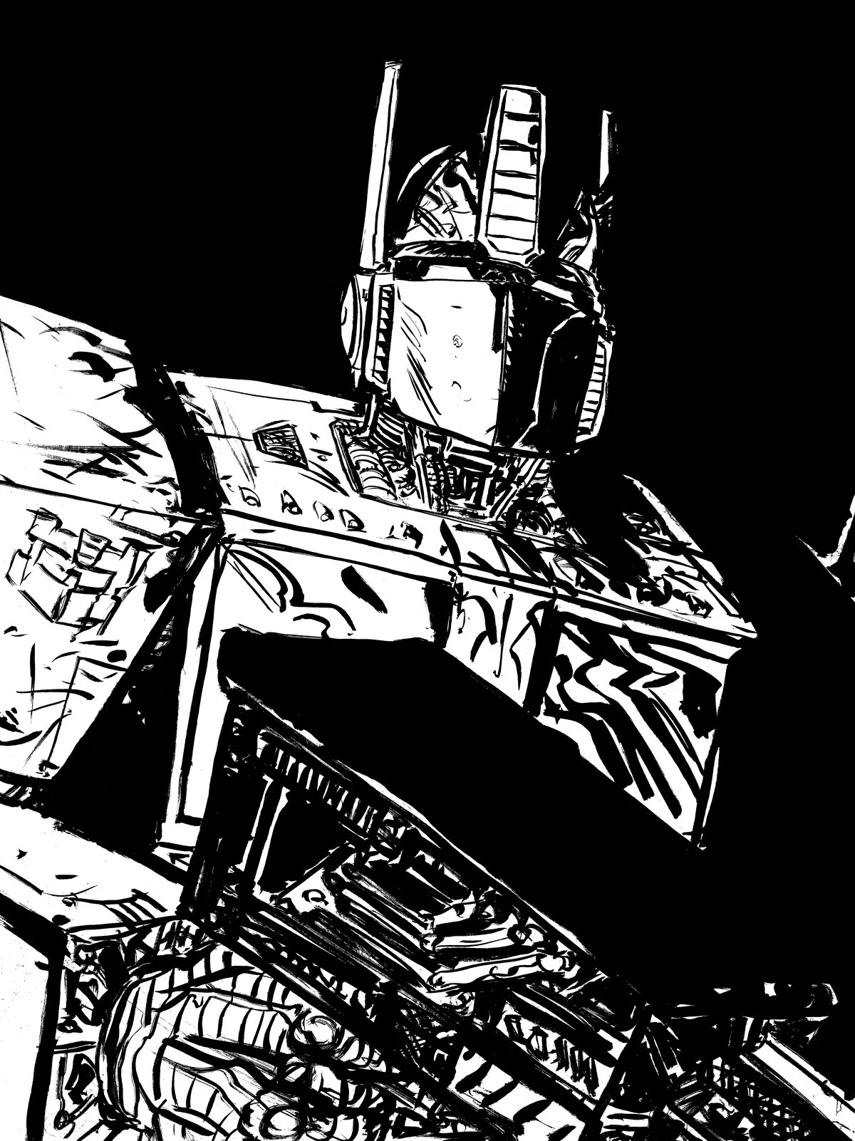 Option Prime Drawing Optimus Prime Sketch Art