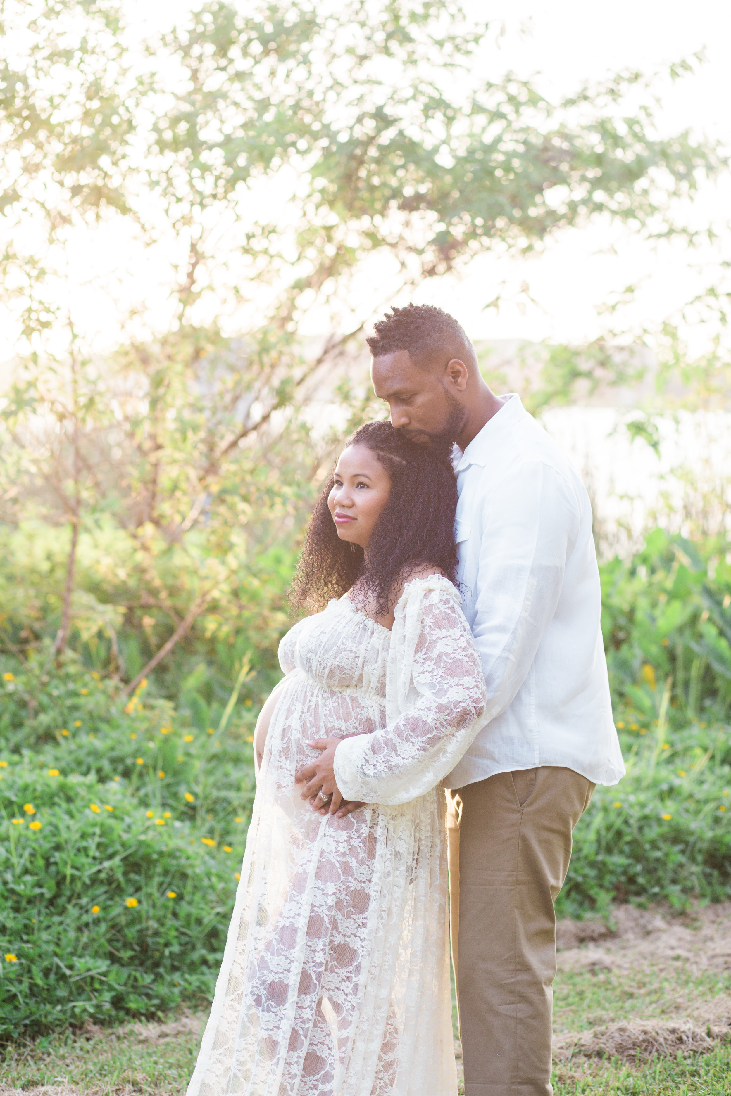 st pete maternity session with a white dress