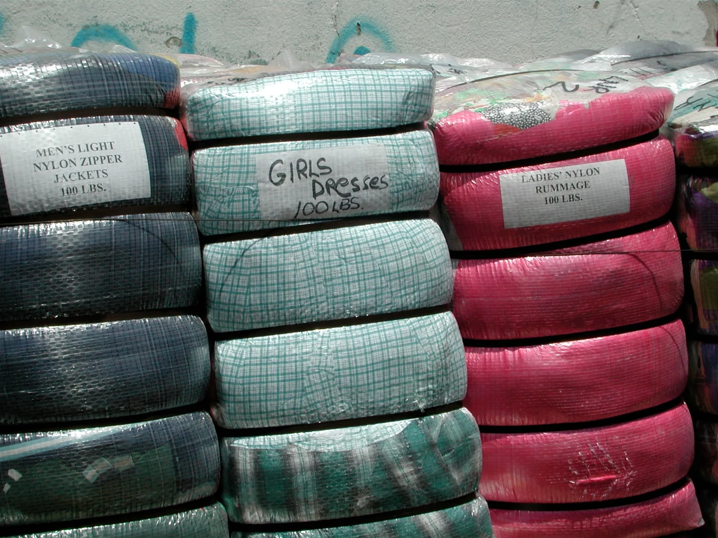 Girls Dresses 100 lbs with Black, Blue and Red Rectangles, Williamsburg, Brooklyn 2001