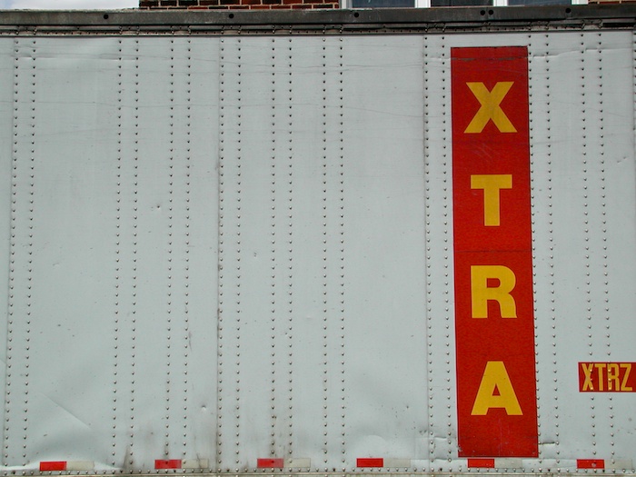 Red Rectangle with XTRA Yellow on White, Williamsburg, Brooklyn 2001