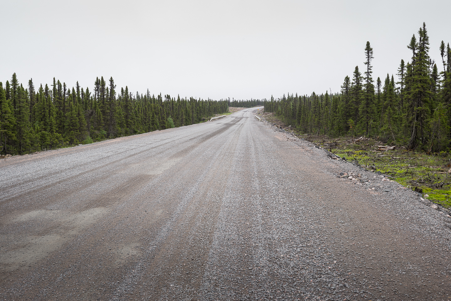 The Trans Labrador Highway, 160 kilometers from our destination that day at Port Hope Simpson. 150 kilometers from unexpected whiteout, wash of deep gravel, loss of front end. Labrador 2016