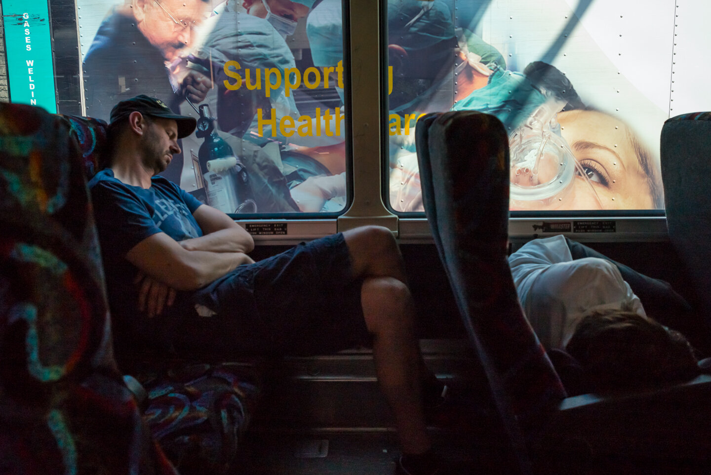 Man Sleeping on a Bus. The Bronx, New York 2014