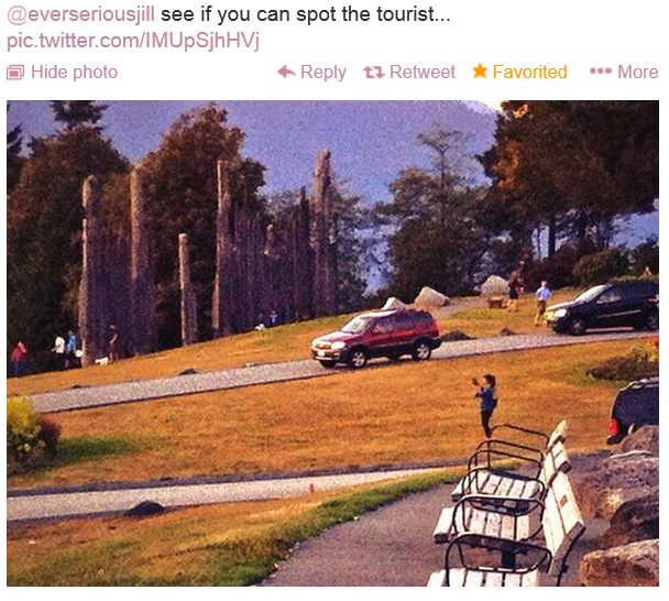 My bro-in-law tweeted this. I was probably taking the photo at the top of this post. 