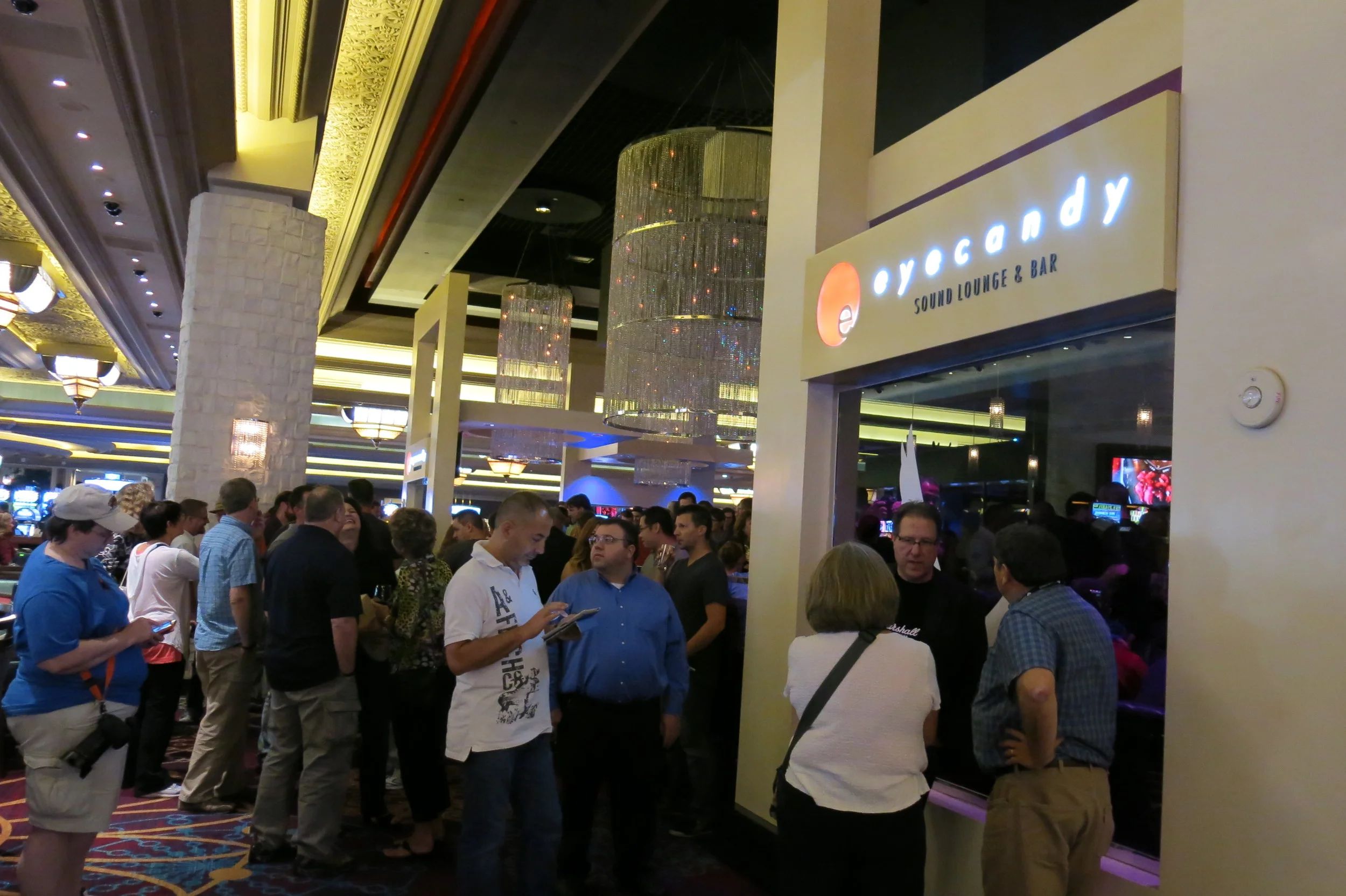 The meet up spilled outside of the Eye Candy lounge.