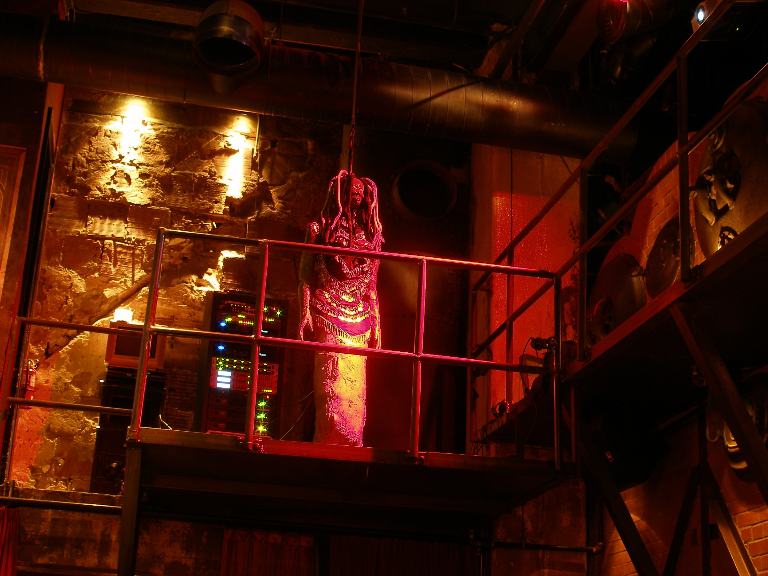 Medusa Gogo Dancer  (Edison Bar)  For a Halloween party. Catherine Adell and I built and performed with her all night.