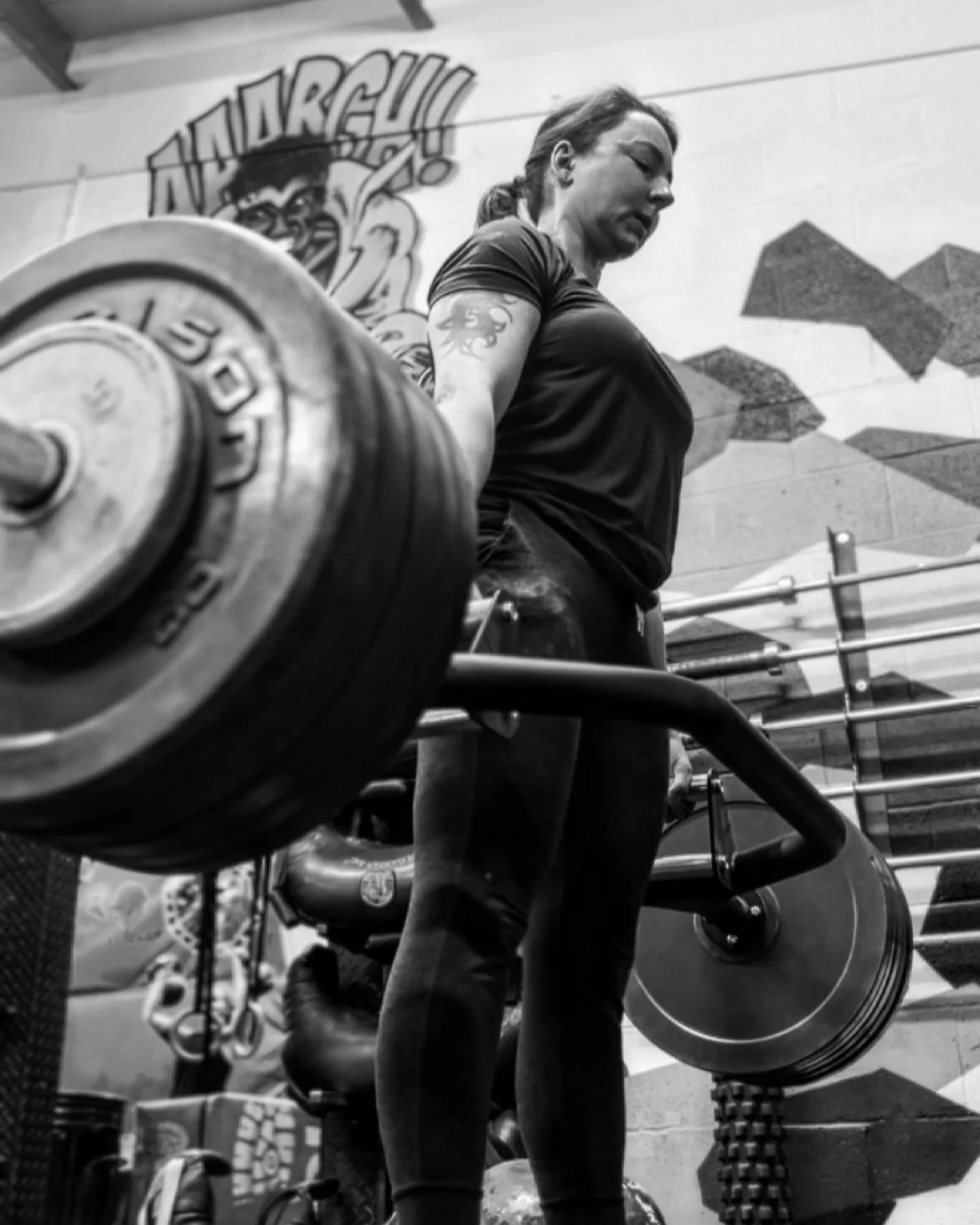Paula deadlifting during a strength training session at the Commando Temple in Deptford