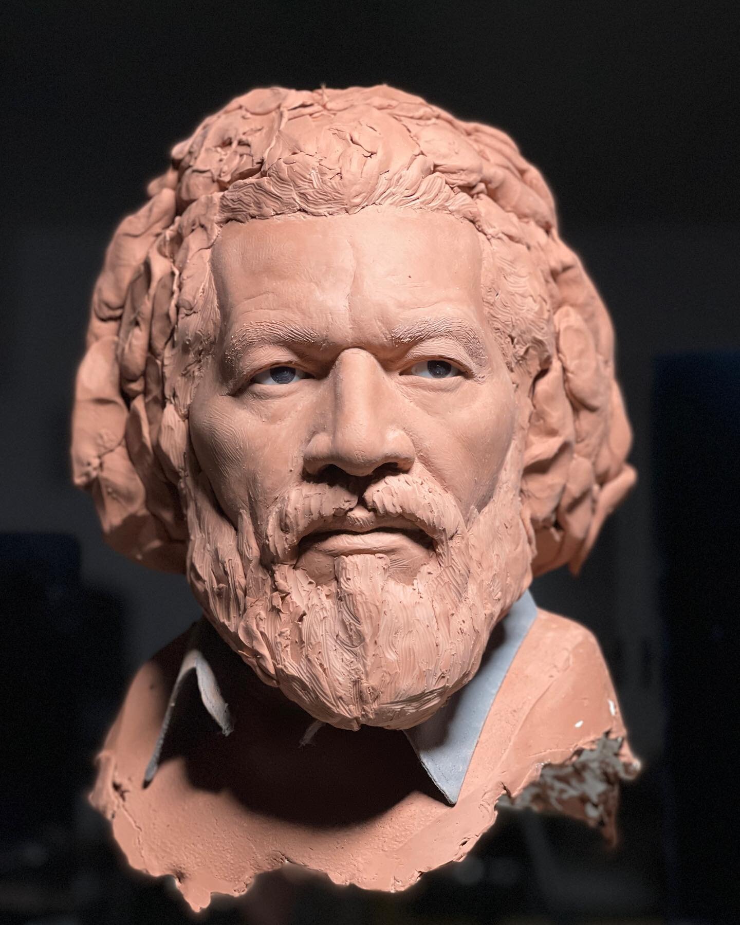 Frederick Douglass sculpture wip #frederickdouglass #sculpture #portrait #portraitsculpture #hyperrealism #kazuhiro #boostershot