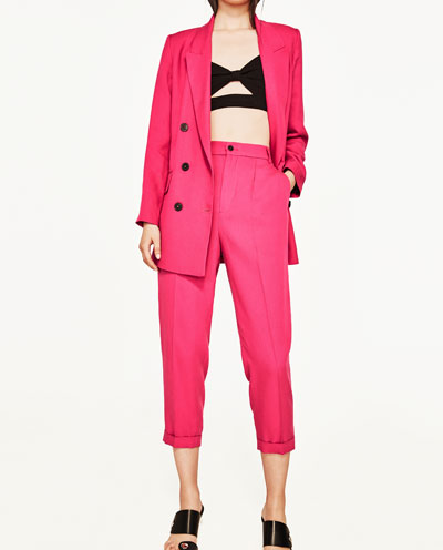 Hot Pink Pants When I was shopping with a client last week we came across these trousers in Zara and she commented that they were so me - which was very true! Sometimes I can't help including some of my personal preferences in a pre-shop. The client wasn't comfortable in them as she felt it highlighted her tiny (I couldnt see it) tummy. I plan on styling them with a denim jacket, white tee and white converse. Click here for link. 