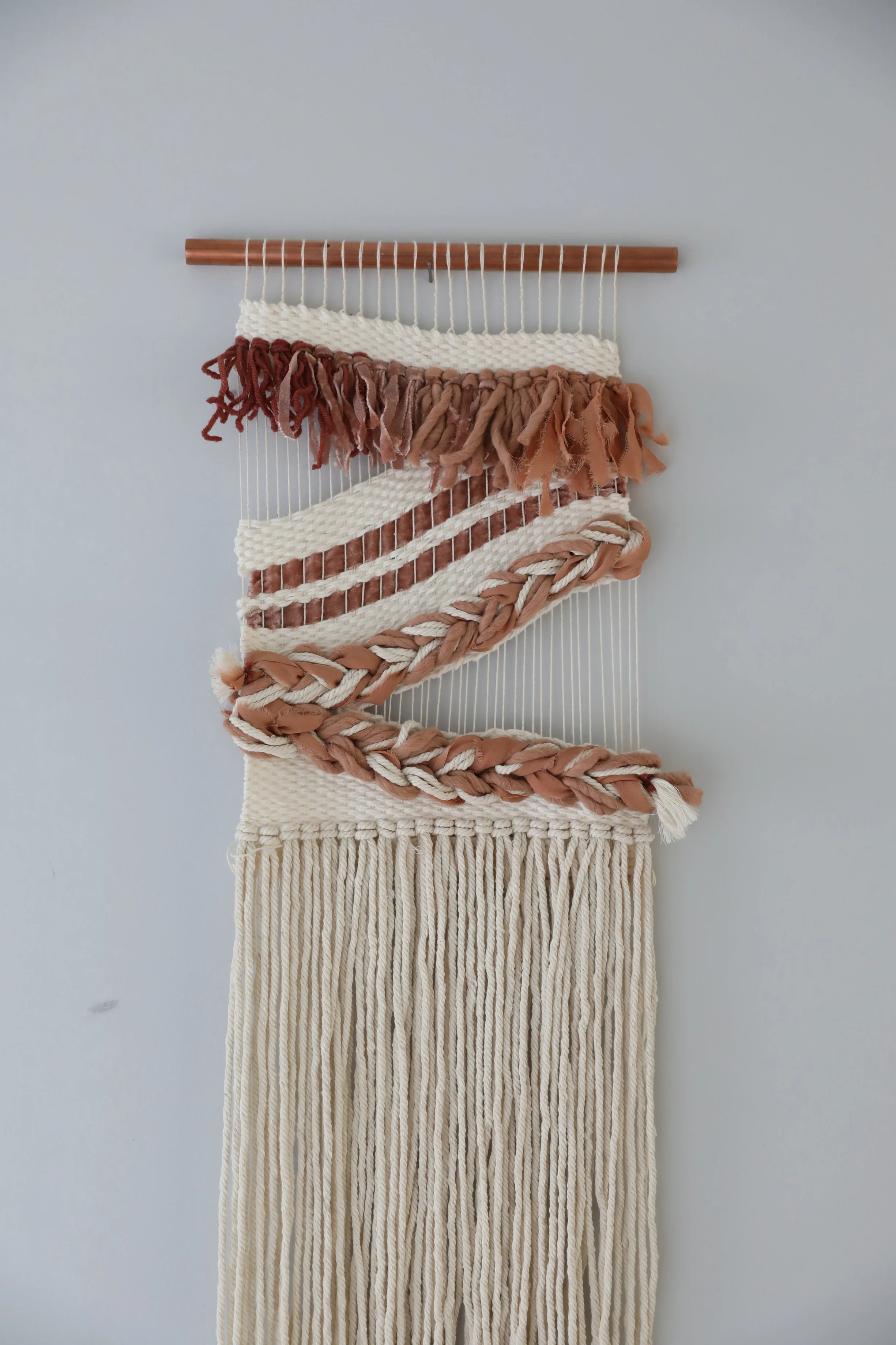 NÅDE STUDIO - Feed Weave piece using avocado pits as dye material - Wall Hanging
