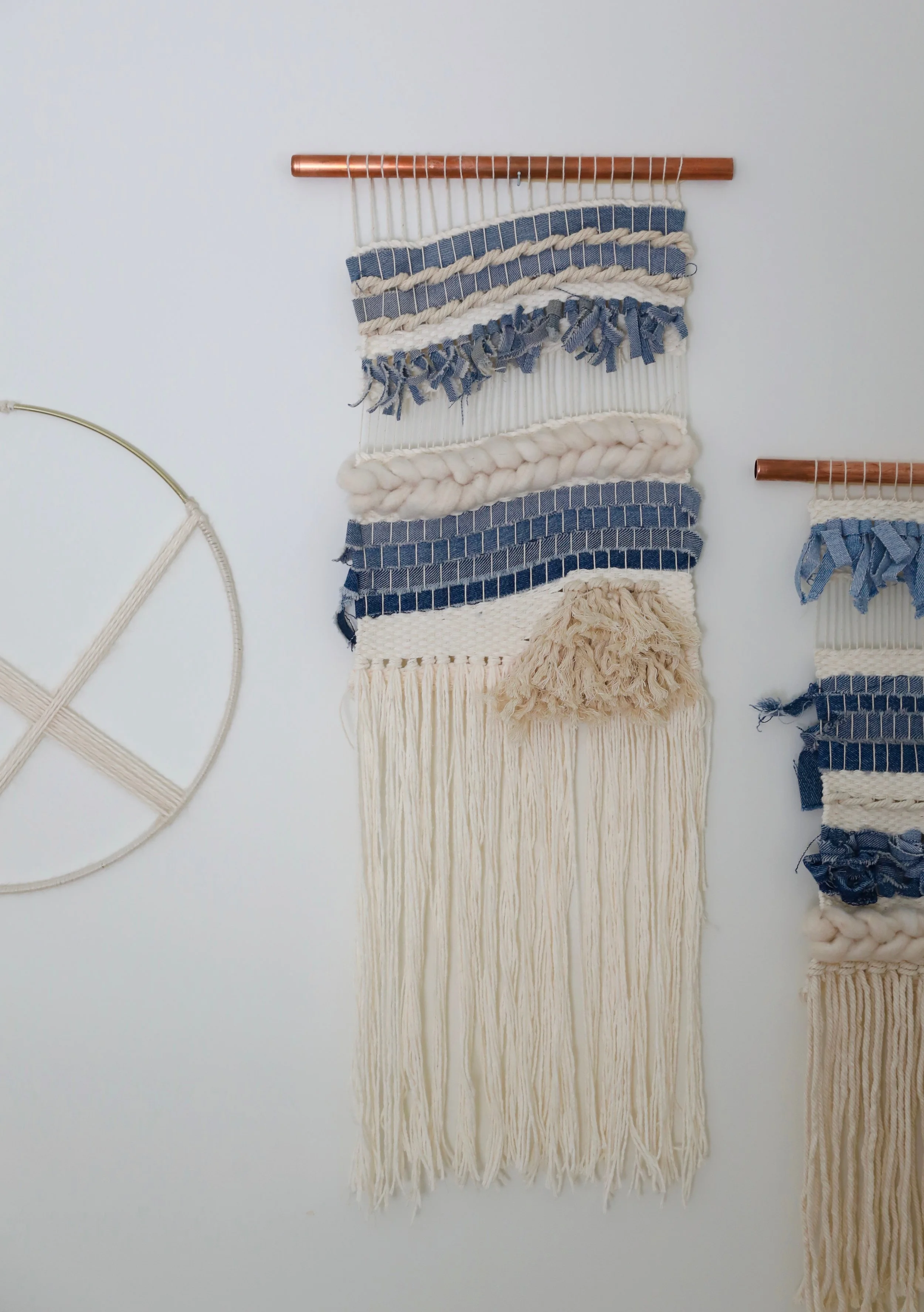 Zero Waste Weaving No.5 made by NÅDE STUDIO using recycled denim