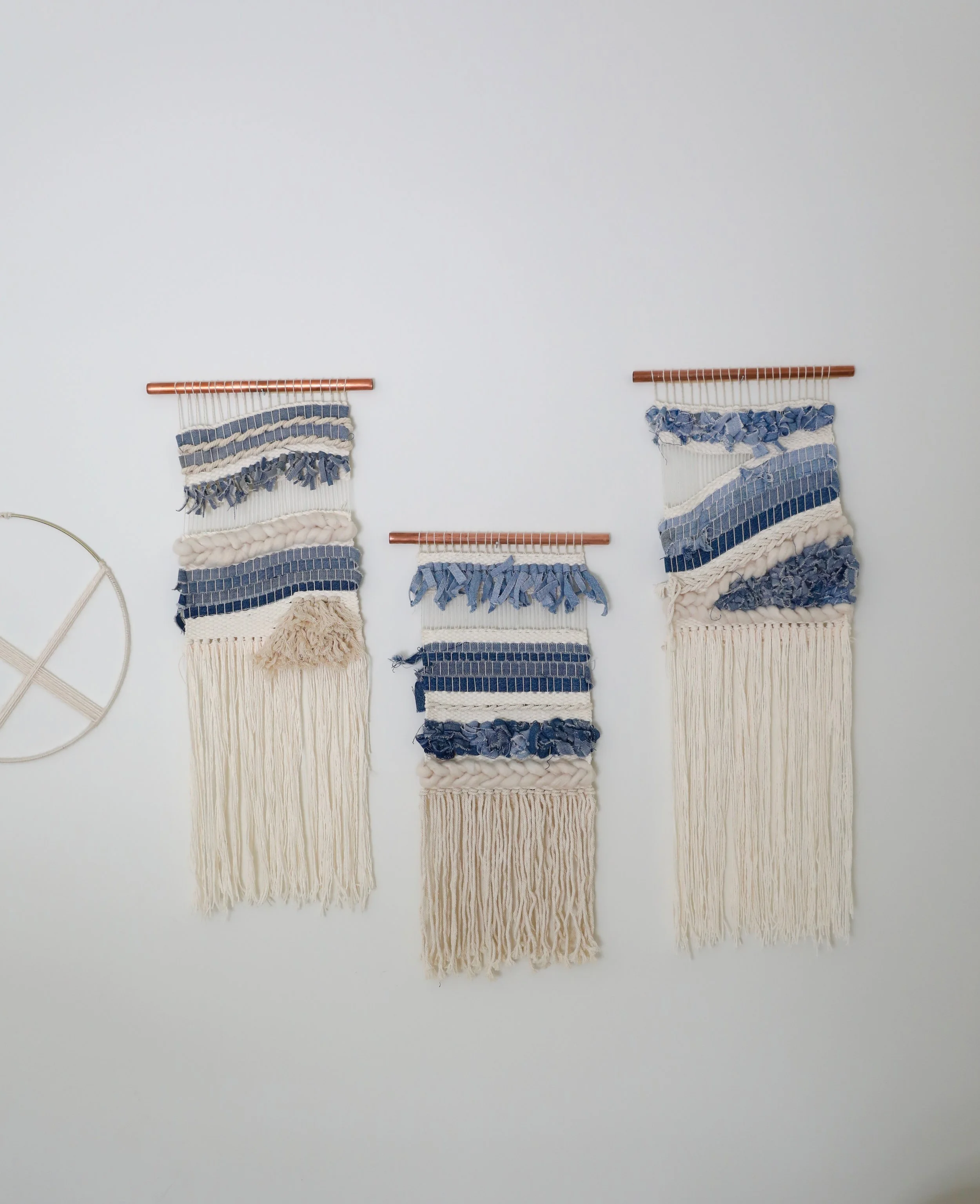 Zero Waste Weaving No.5 made by NÅDE STUDIO using recycled denim
