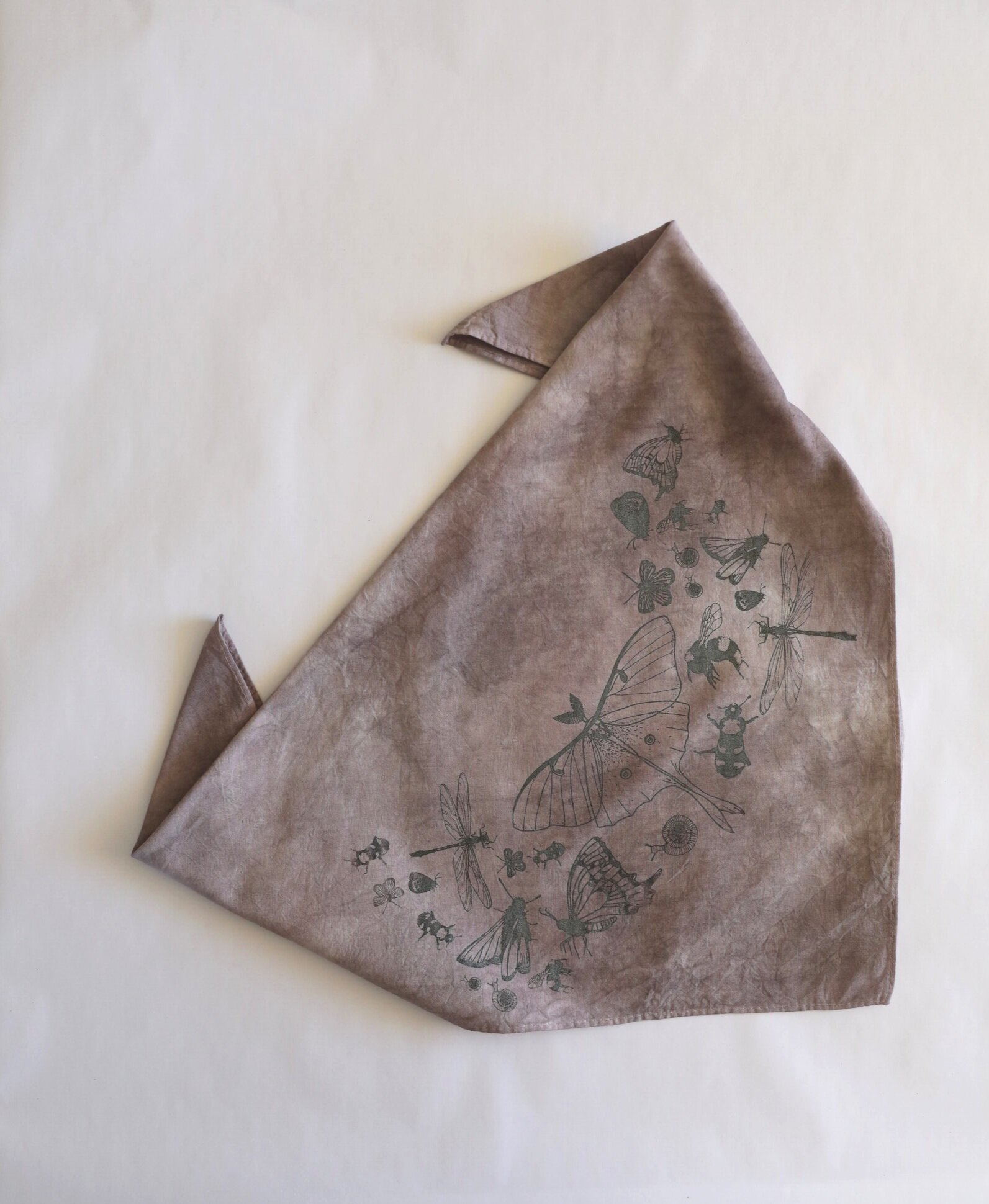 Lilac Insect Bandana - Naturally Dyed Bandana from NÅDE STUDIO