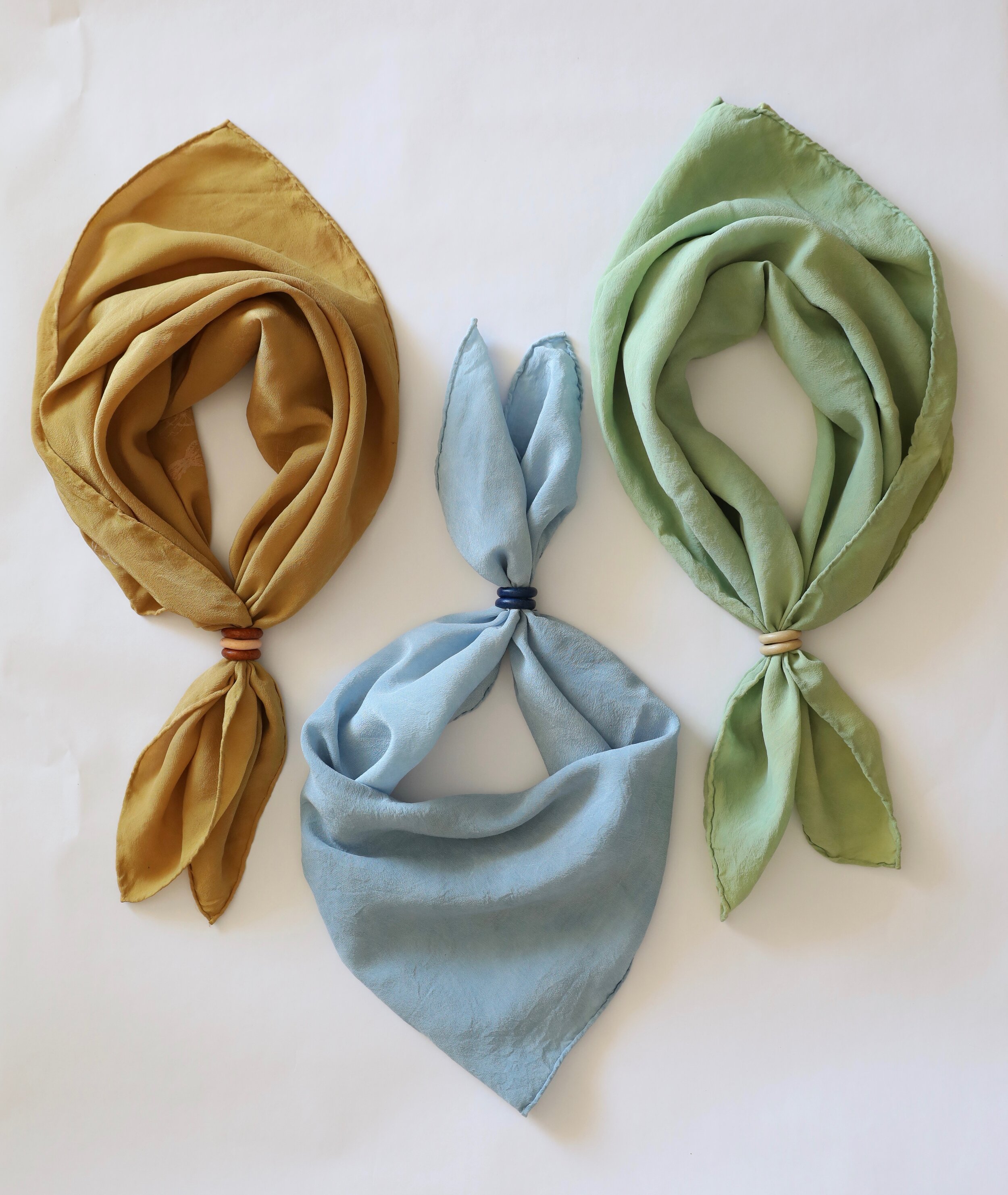 Raw Silk Bandana Naturally Dyed Neckerchief Plant Dyed Scarf Sustainable Ecofriendly Unisex gift