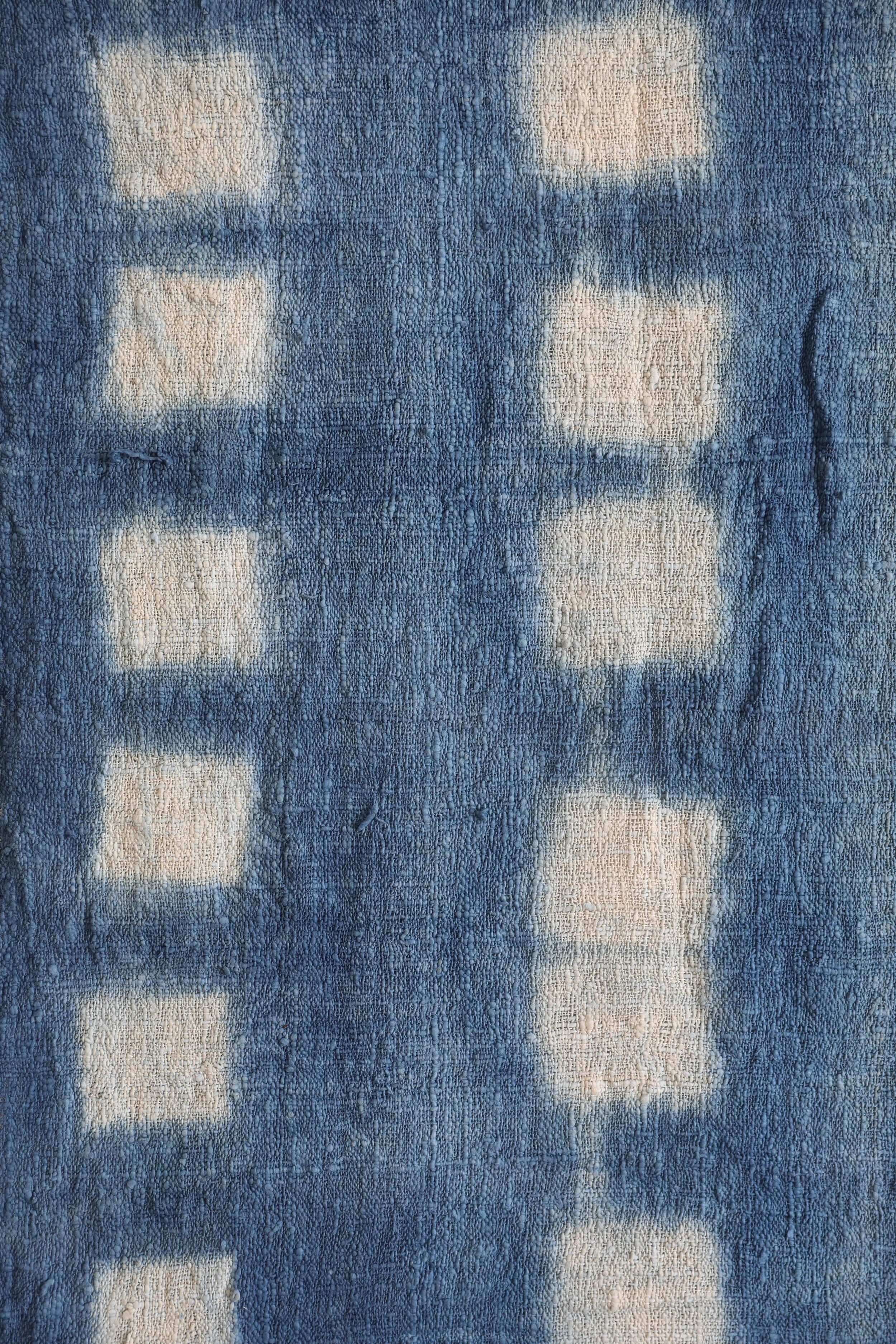 Window Noren - Naturally Dyed Indigo Banner by NÅDE STUDIO