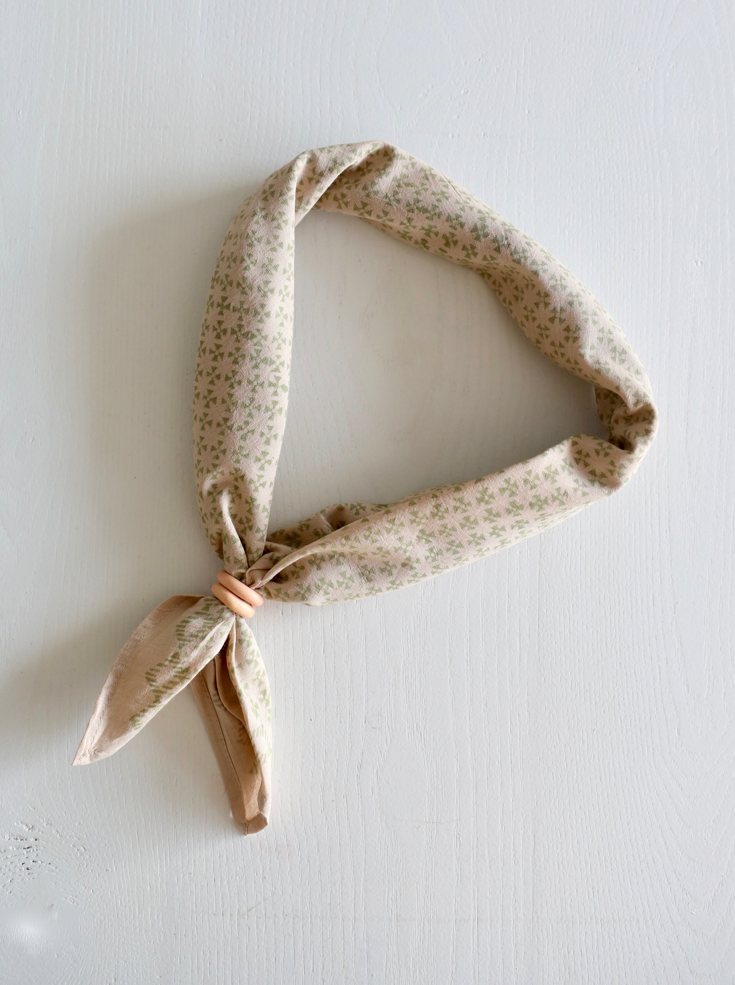 Pinwheel Block Printed Bandana - Naturally Dyed from NÅDE STUDIO