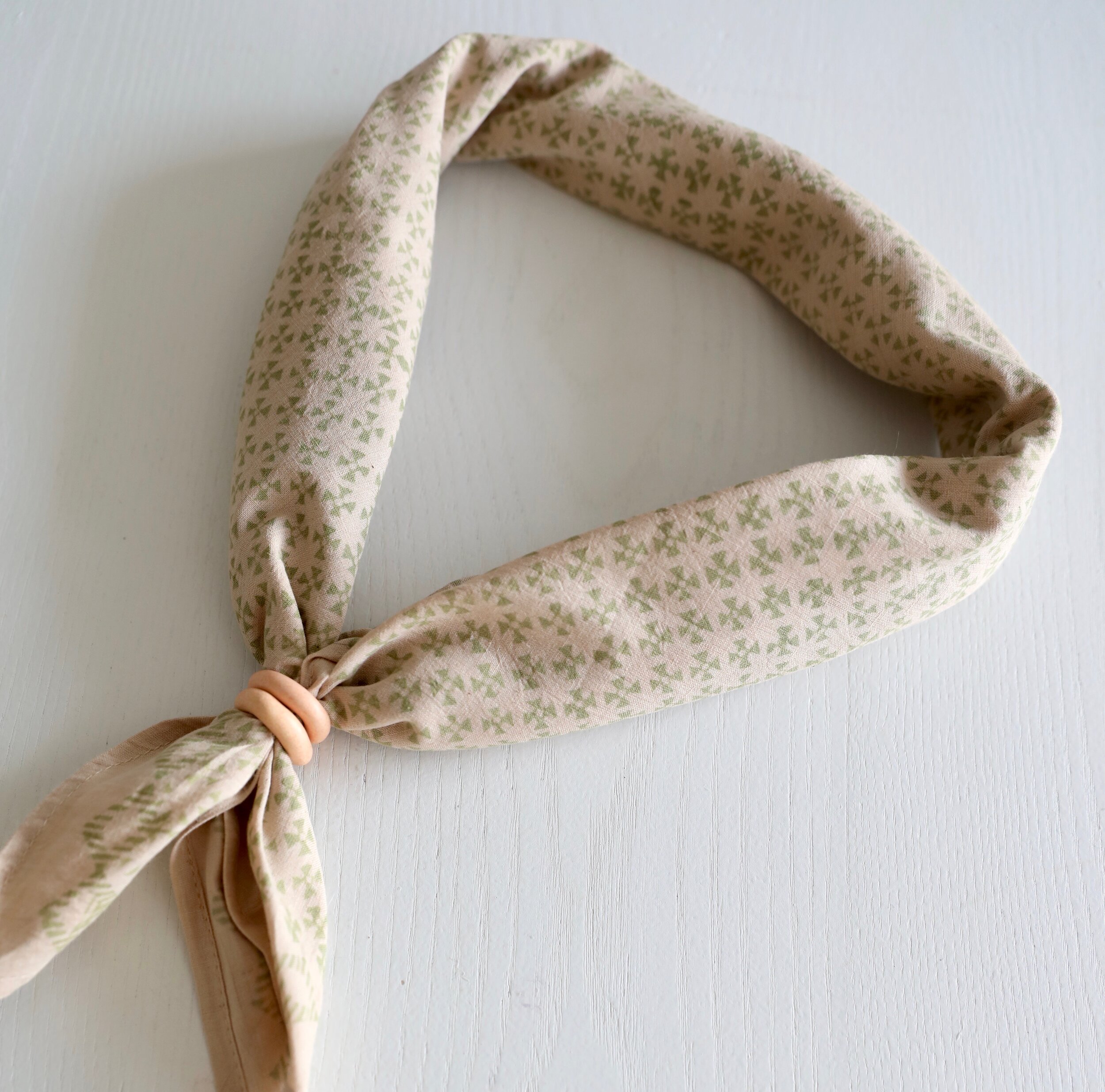 Pinwheel Block Printed Bandana - Naturally Dyed from NÅDE STUDIO