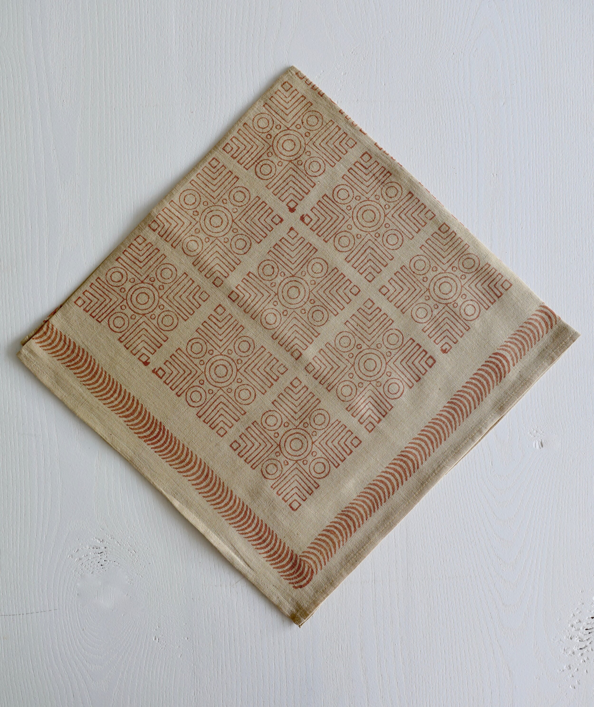 Maze Block Printed Bandana - Naturally Dyed from NÅDE STUDIO