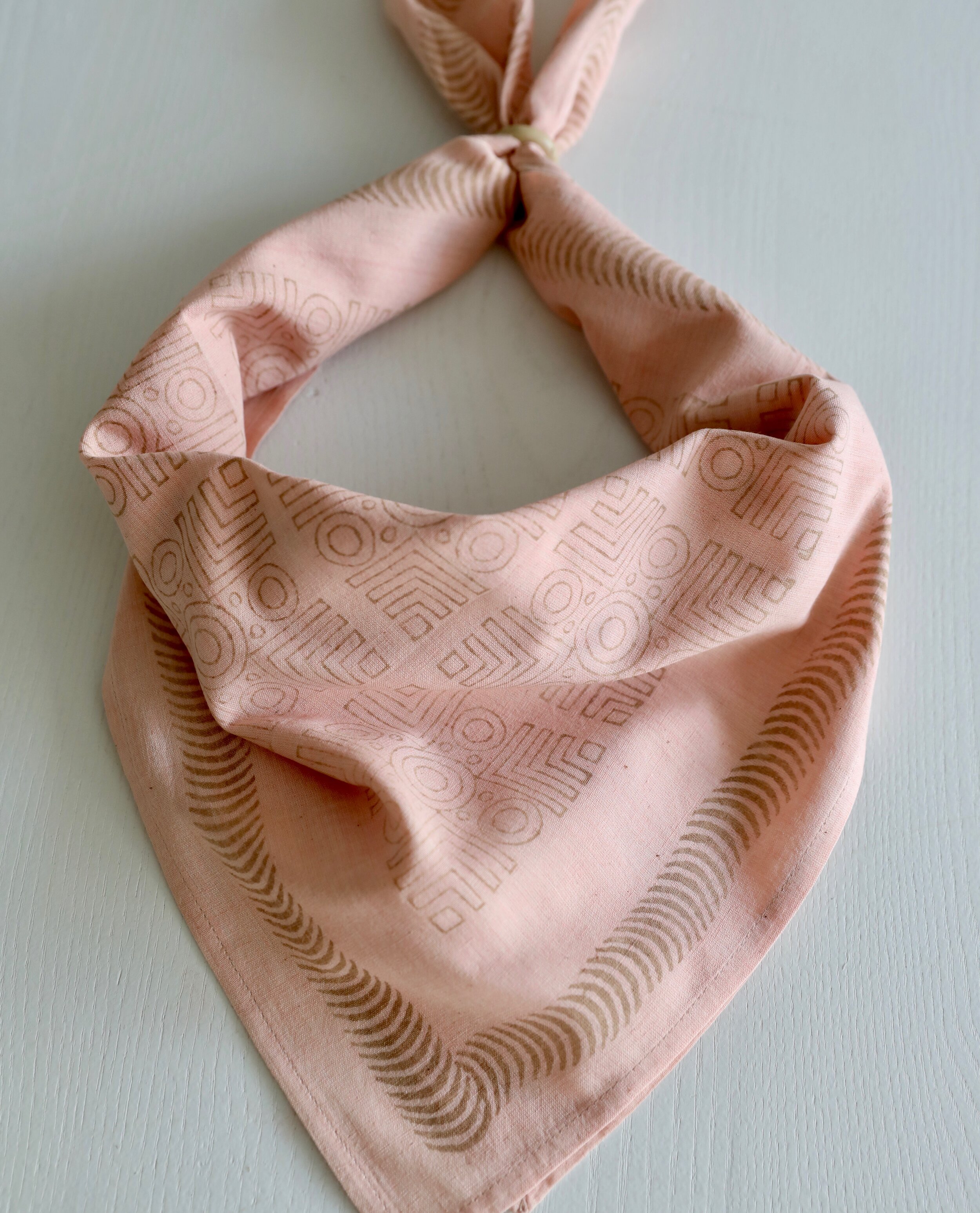 Maze Block Printed Bandana - Naturally Dyed from NÅDE STUDIO