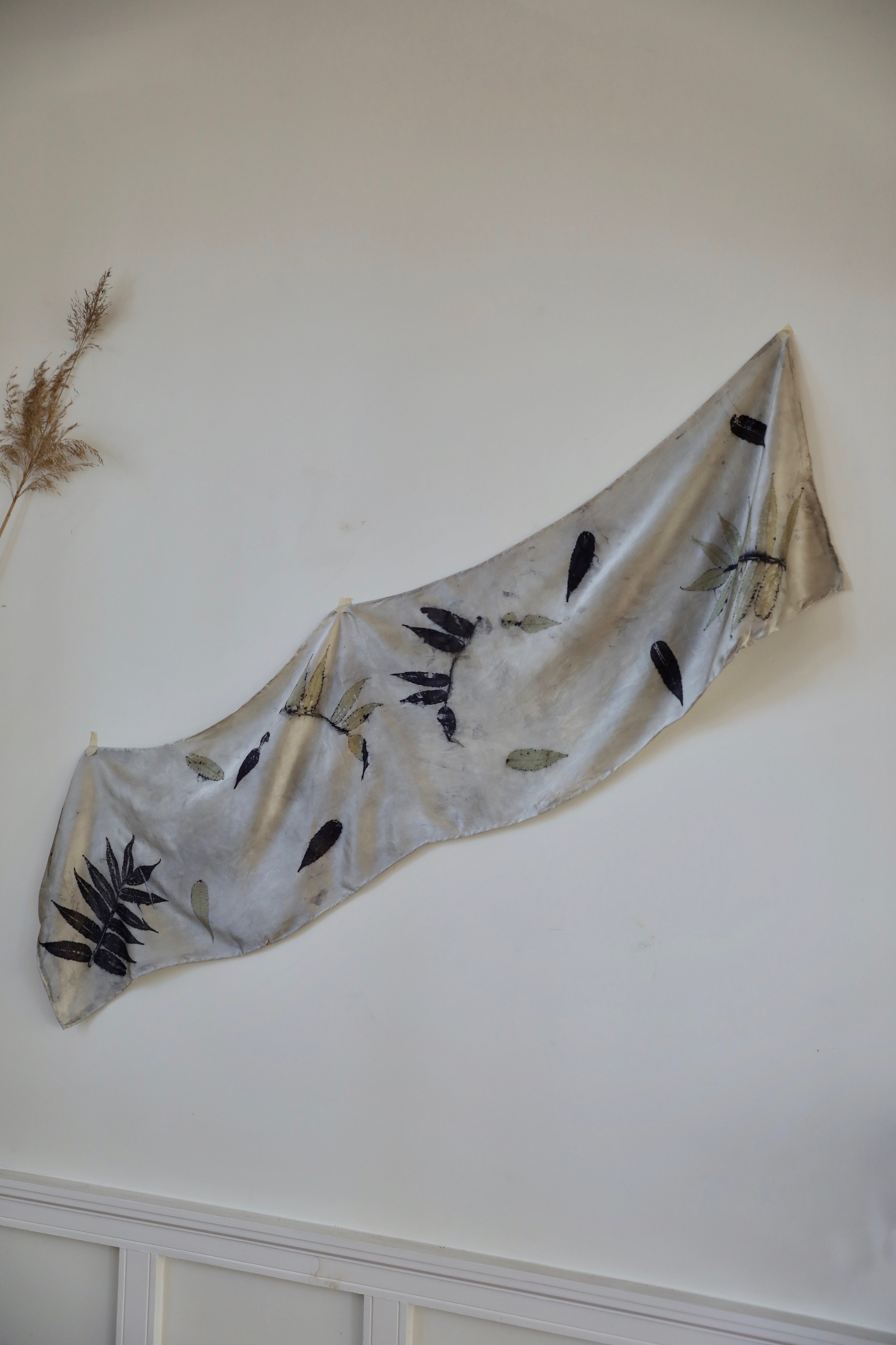 Staghorn Sumac Botanically Printed Silk Shawl by NÅDE STUDIO