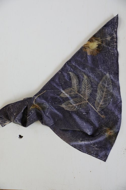 Muted Sunset Eco Printed Silk Scarf