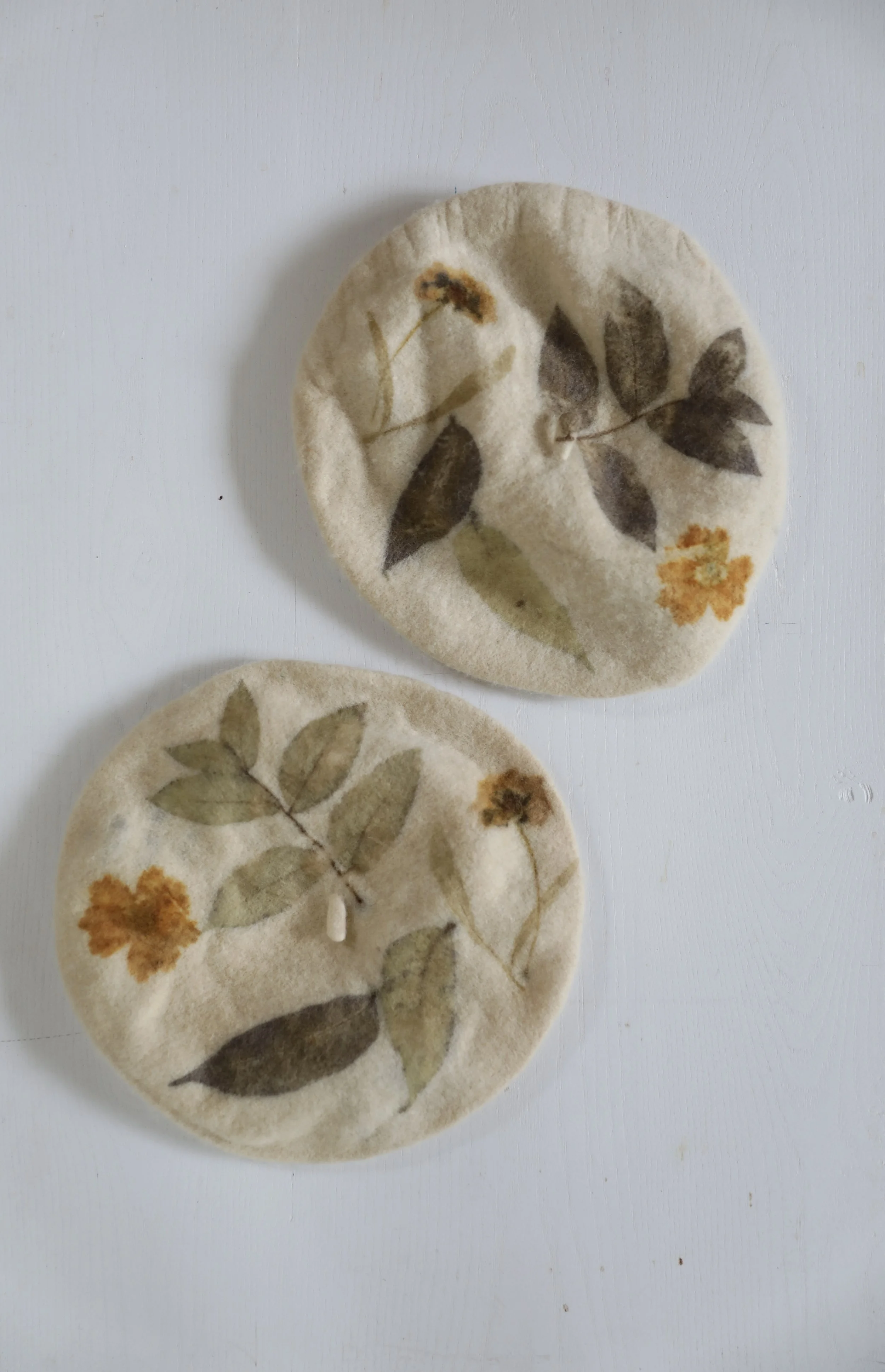 Woodland Eco-Print Beret from NÅDE STUDIO