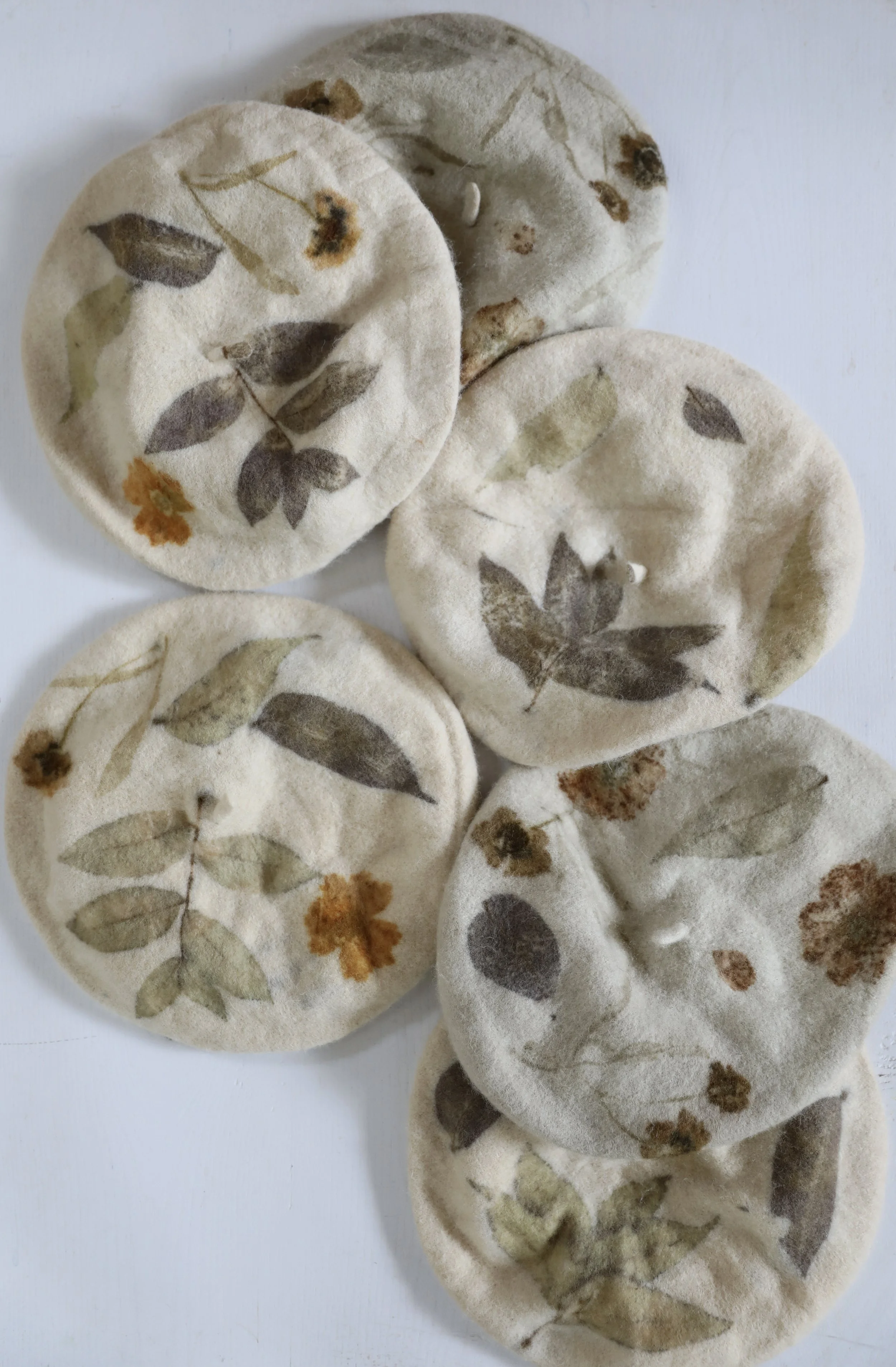 Woodland Eco-Print Beret from NÅDE STUDIO