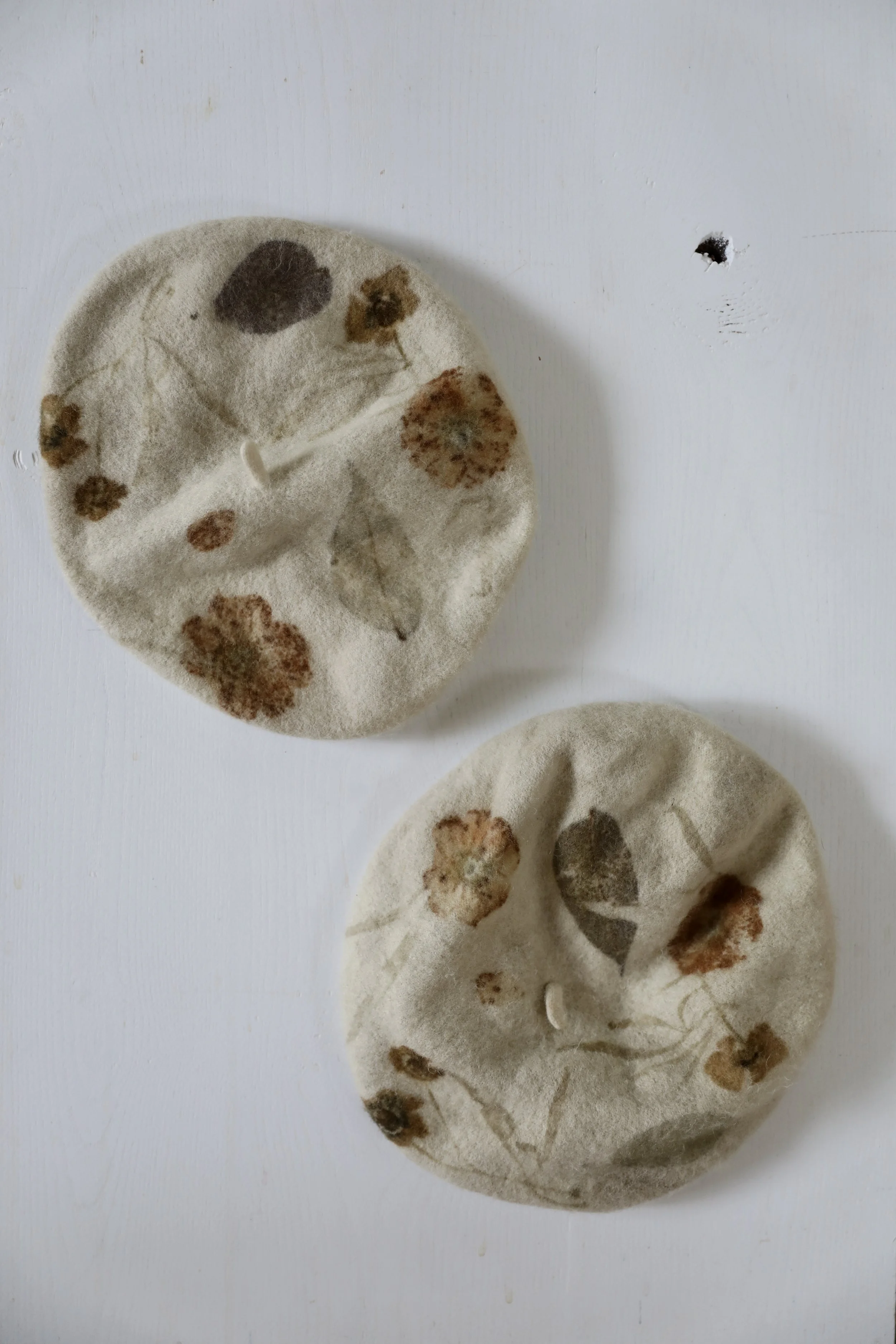 Woodland Eco-Print Beret from NÅDE STUDIO