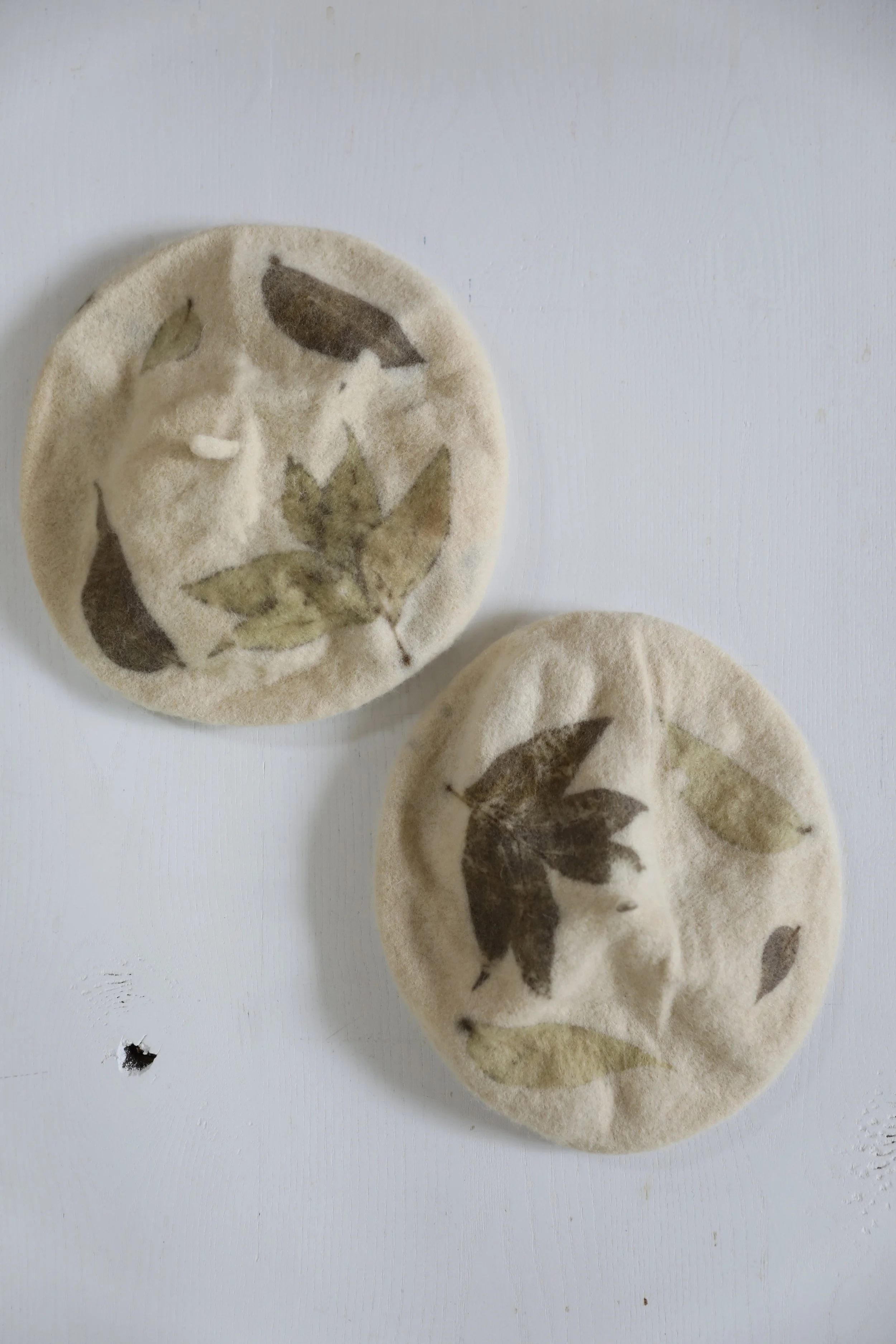 Woodland Eco-Print Beret from NÅDE STUDIO