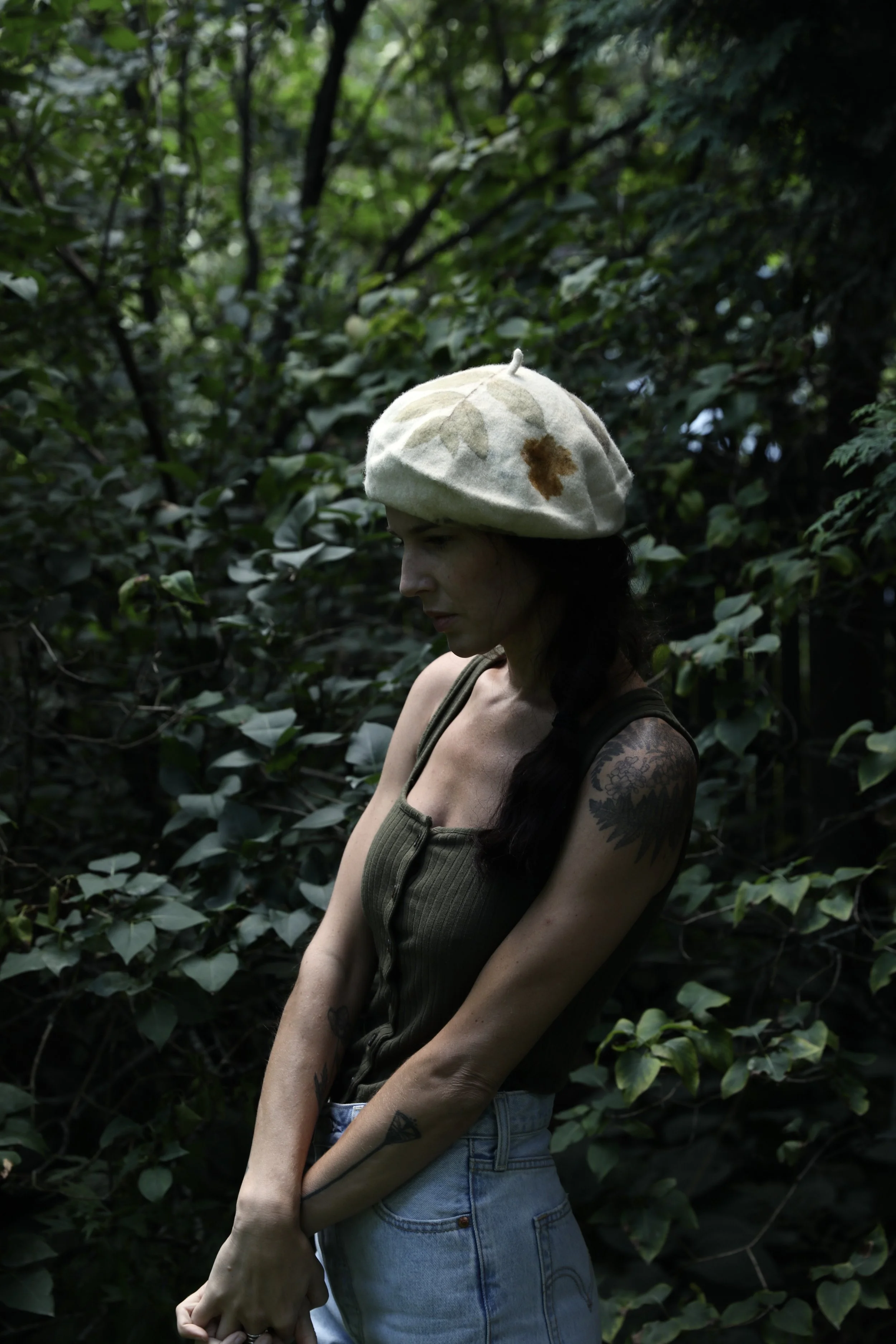 Woodland Eco-Print Beret from NÅDE STUDIO