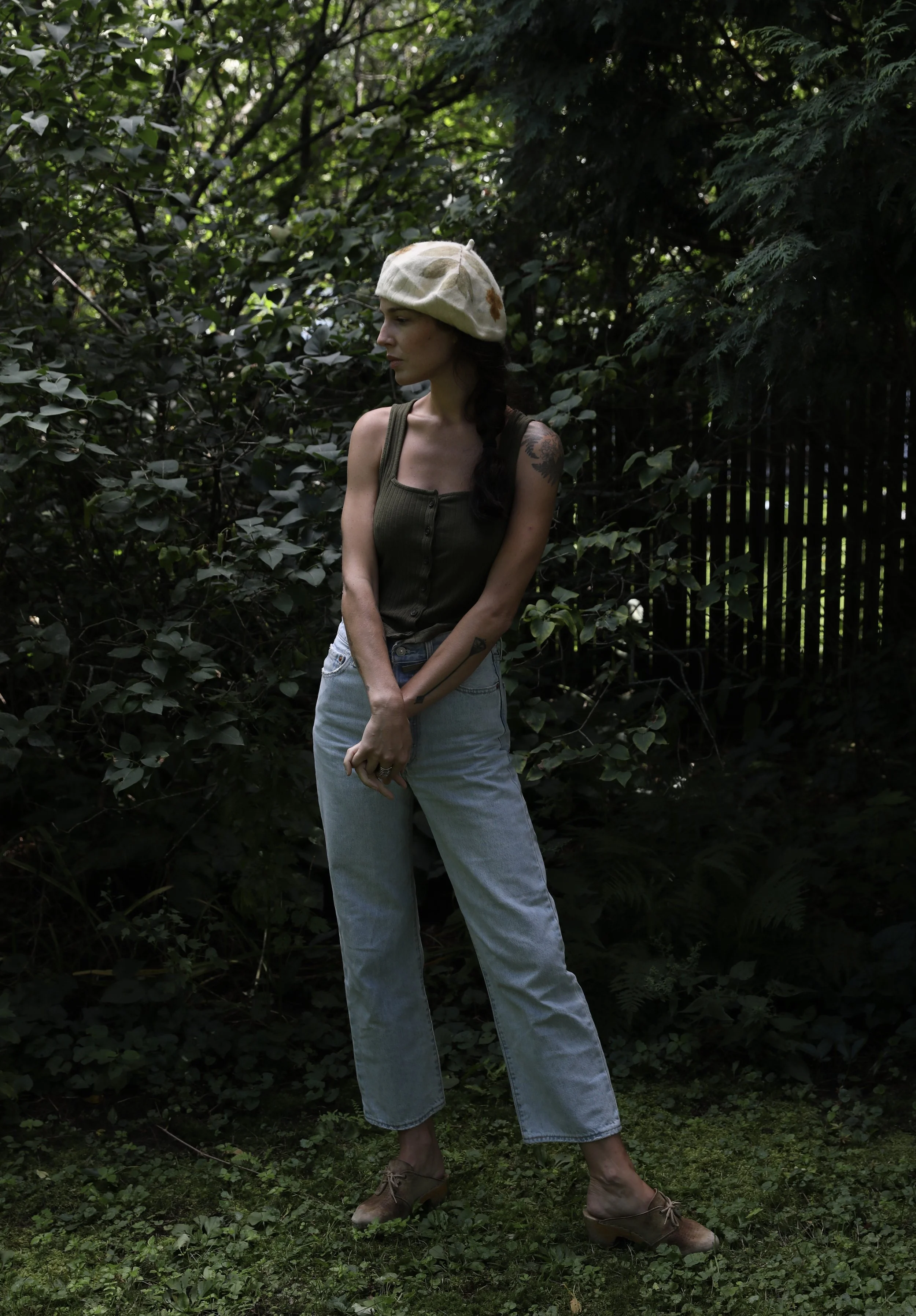 Woodland Eco-Print Beret from NÅDE STUDIO