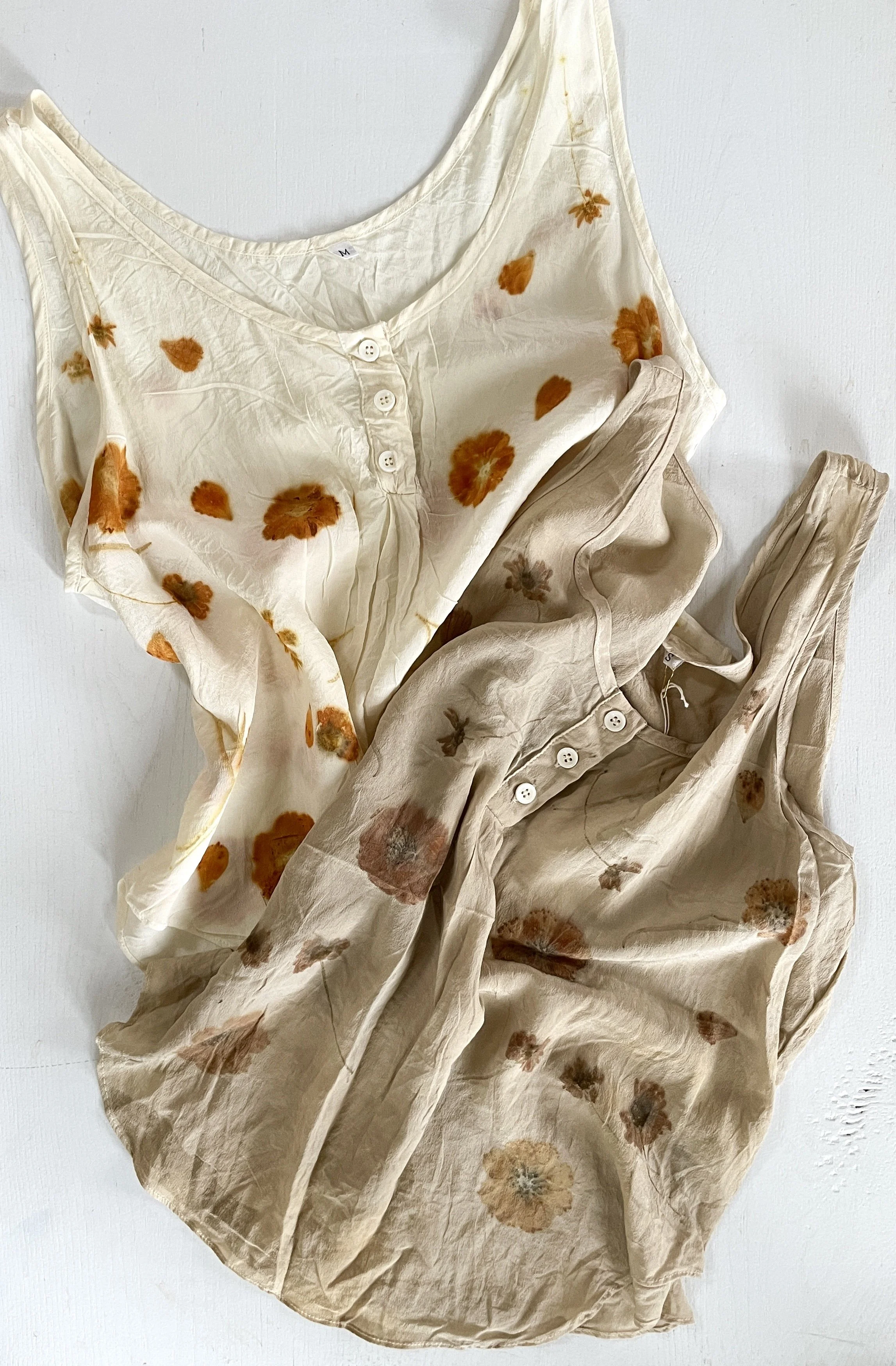Flower Eco-printed Silk Tank by NÅDE STUDIO