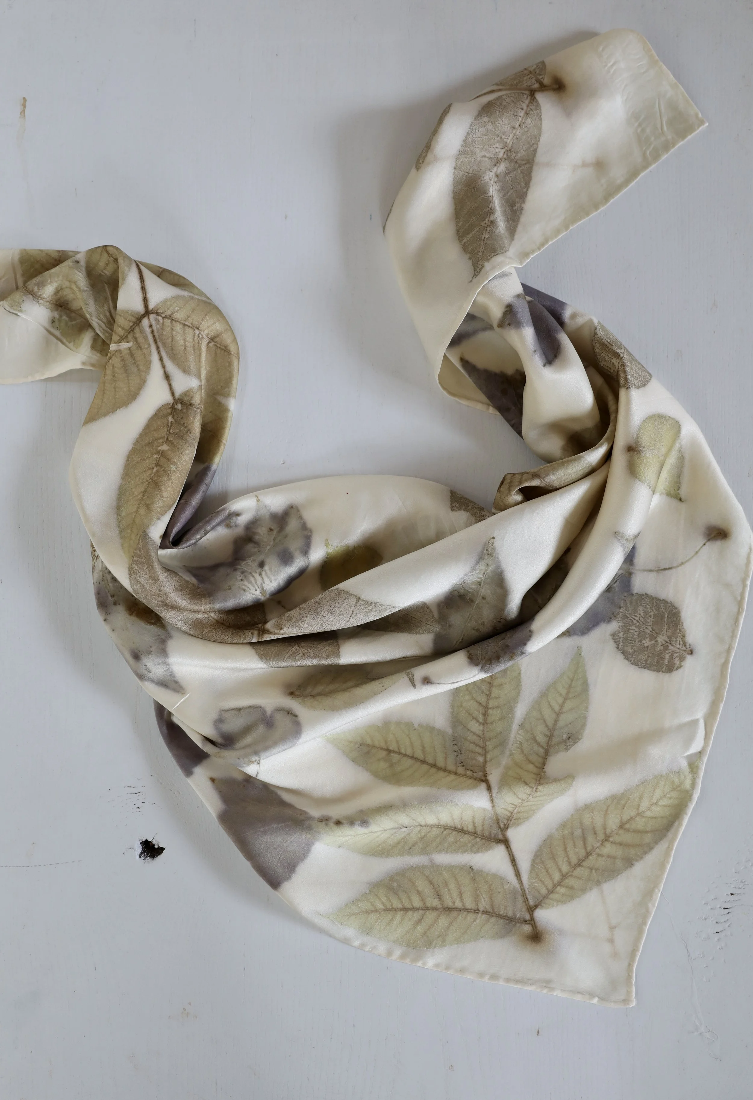 Tree Canopy Eco-Print Silk Scarf by NÅDE STUDIO