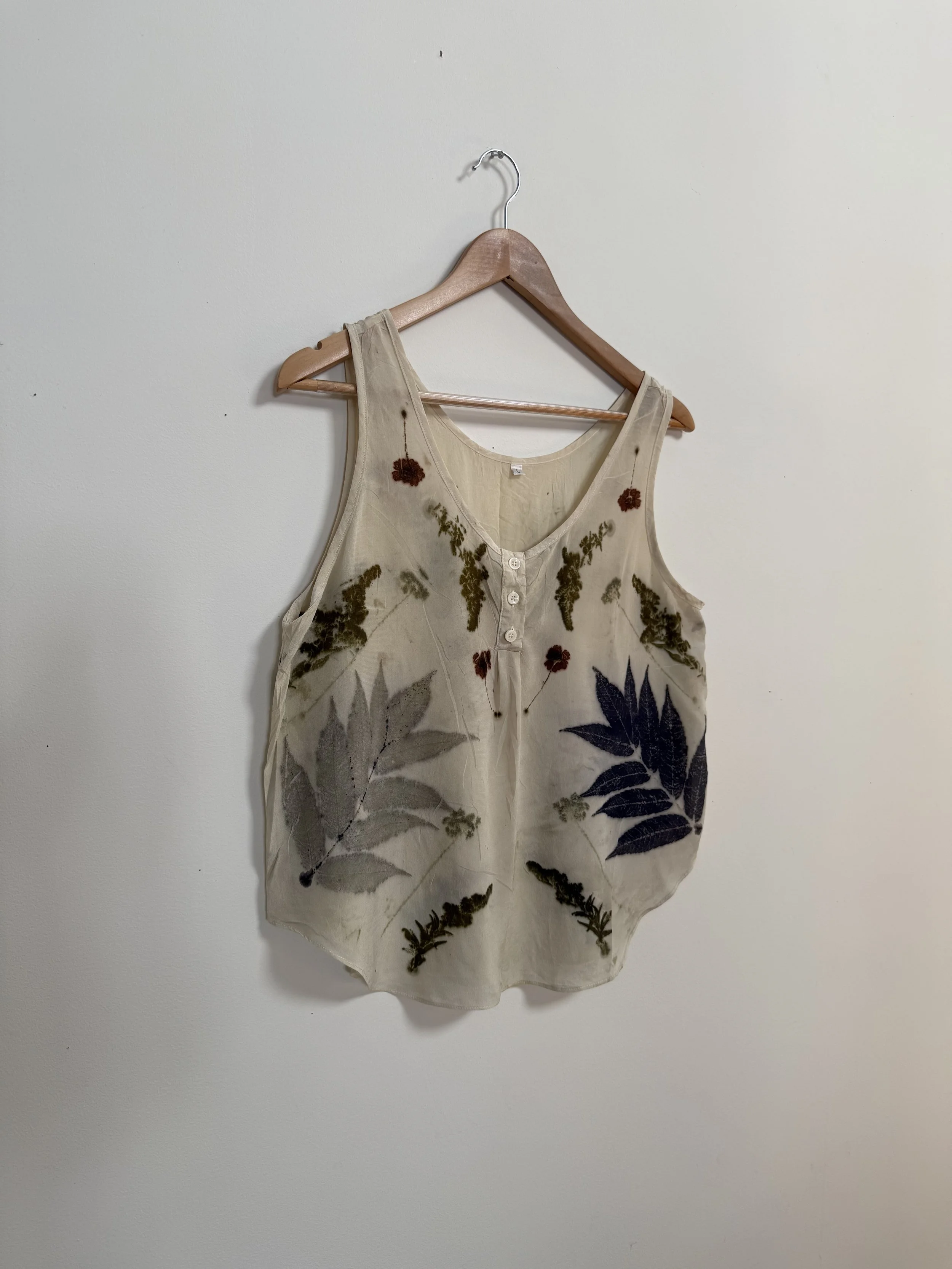 One-of-a-kind Eco-Print Tank, Size Large