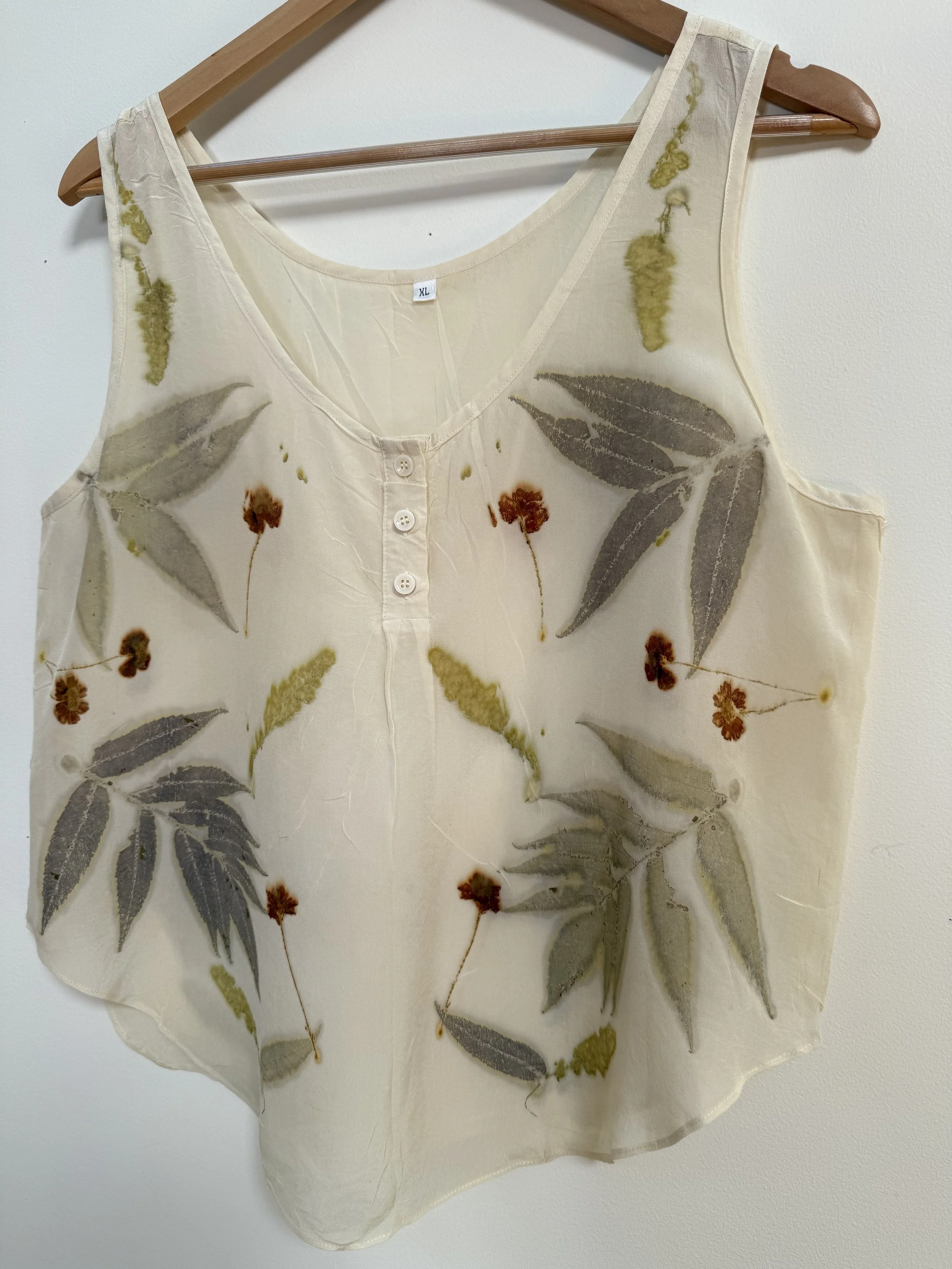 One-of-a-kind Eco-Print Tank, Size Extra Large