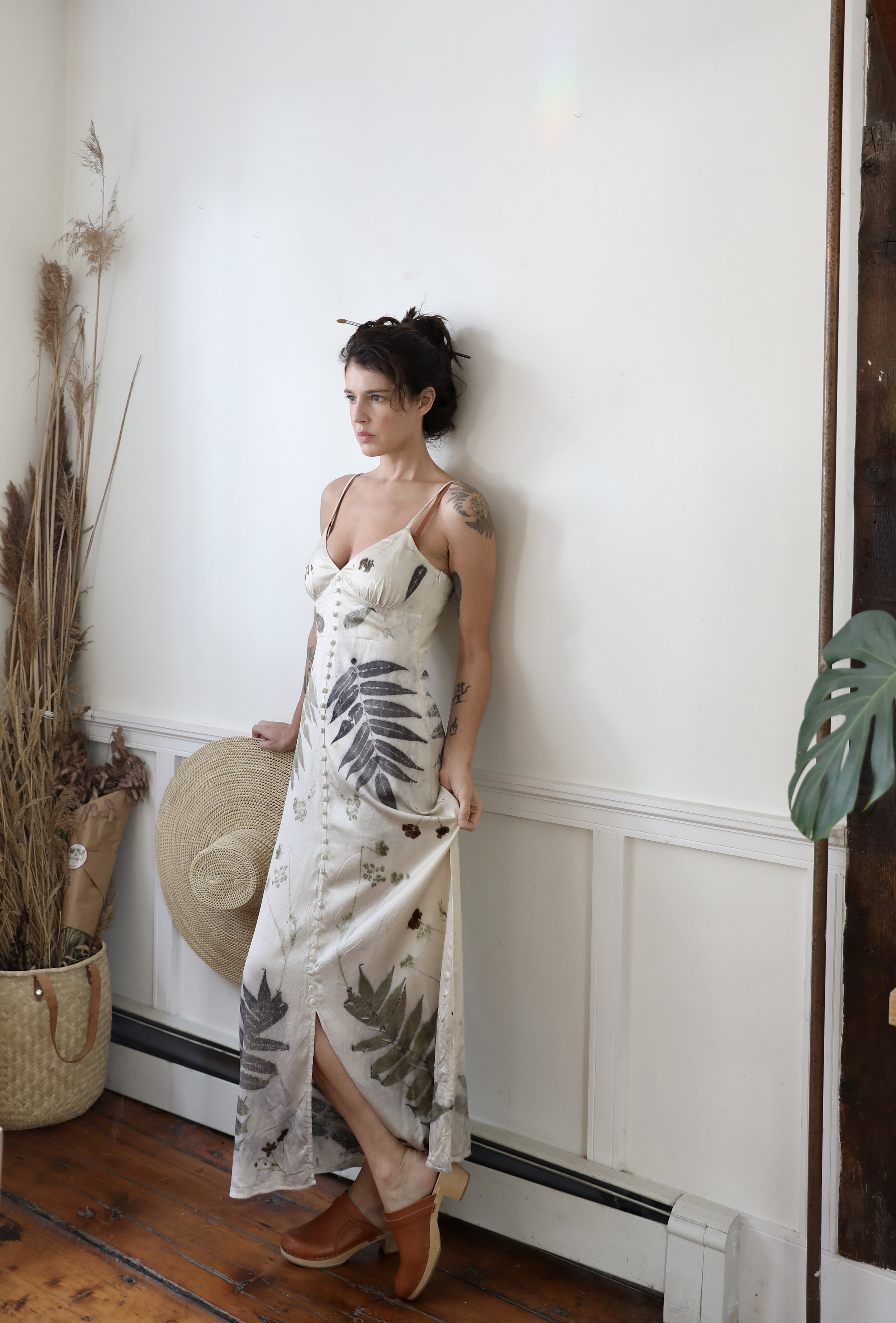 Meadowland Eco-Printed Silk Dress