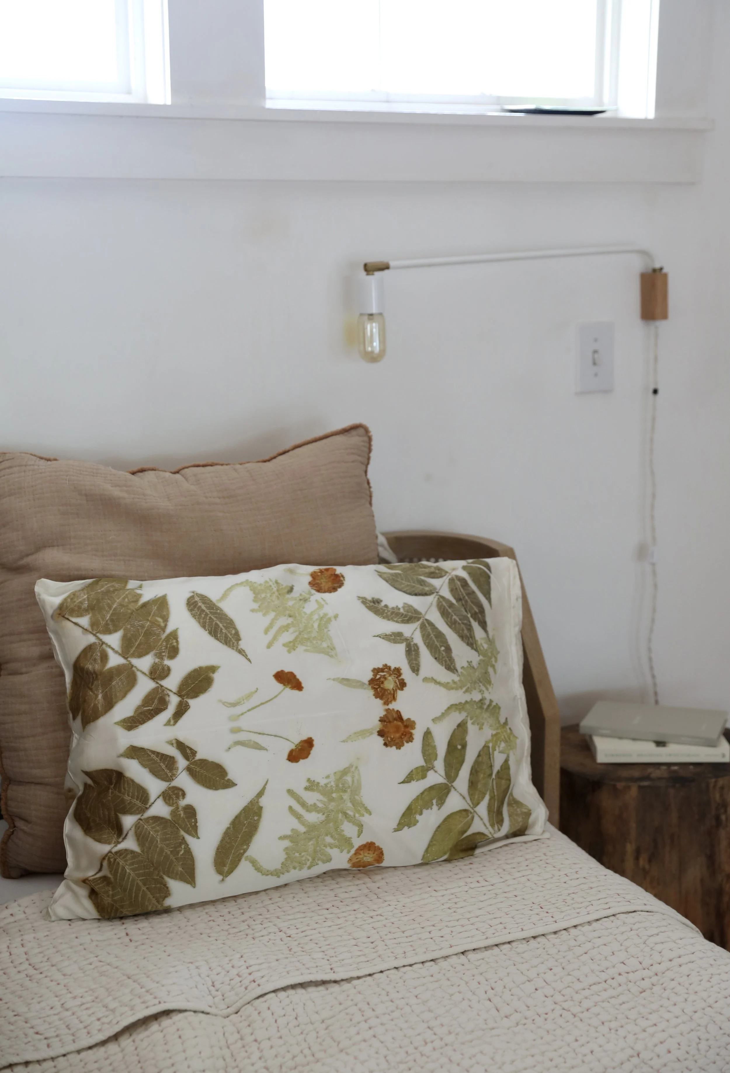 Autumn Equinox Eco-printed Silk Pillowcase