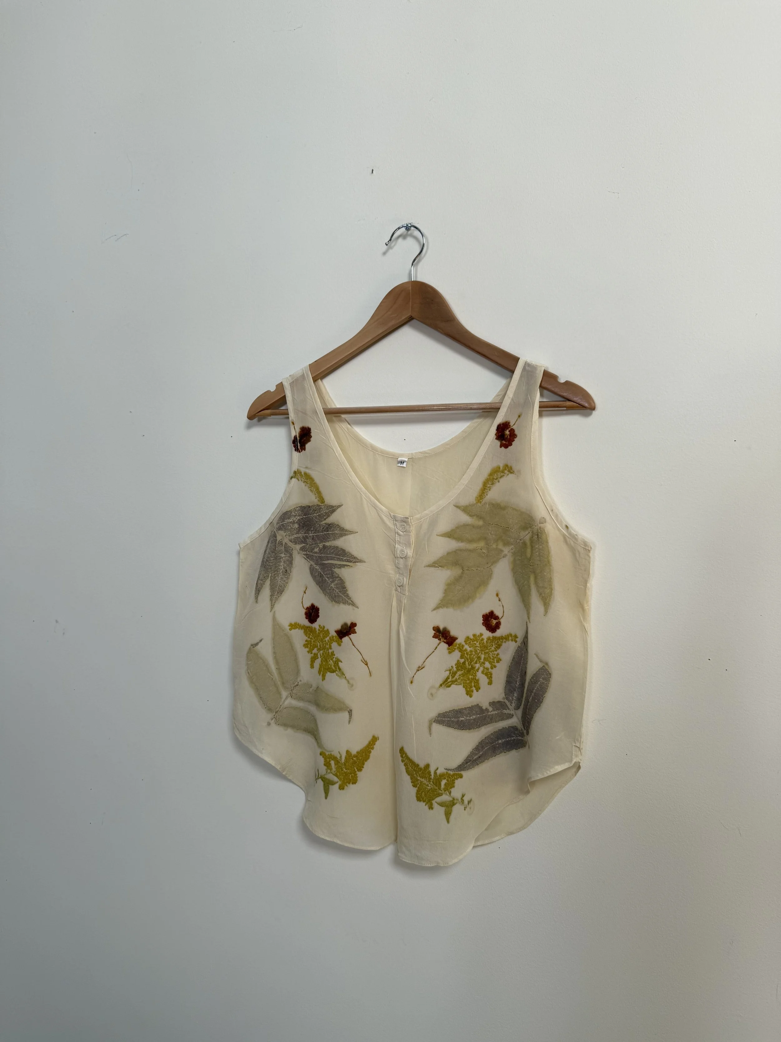 One-of-a-kind Eco-Print Tank, Size Medium