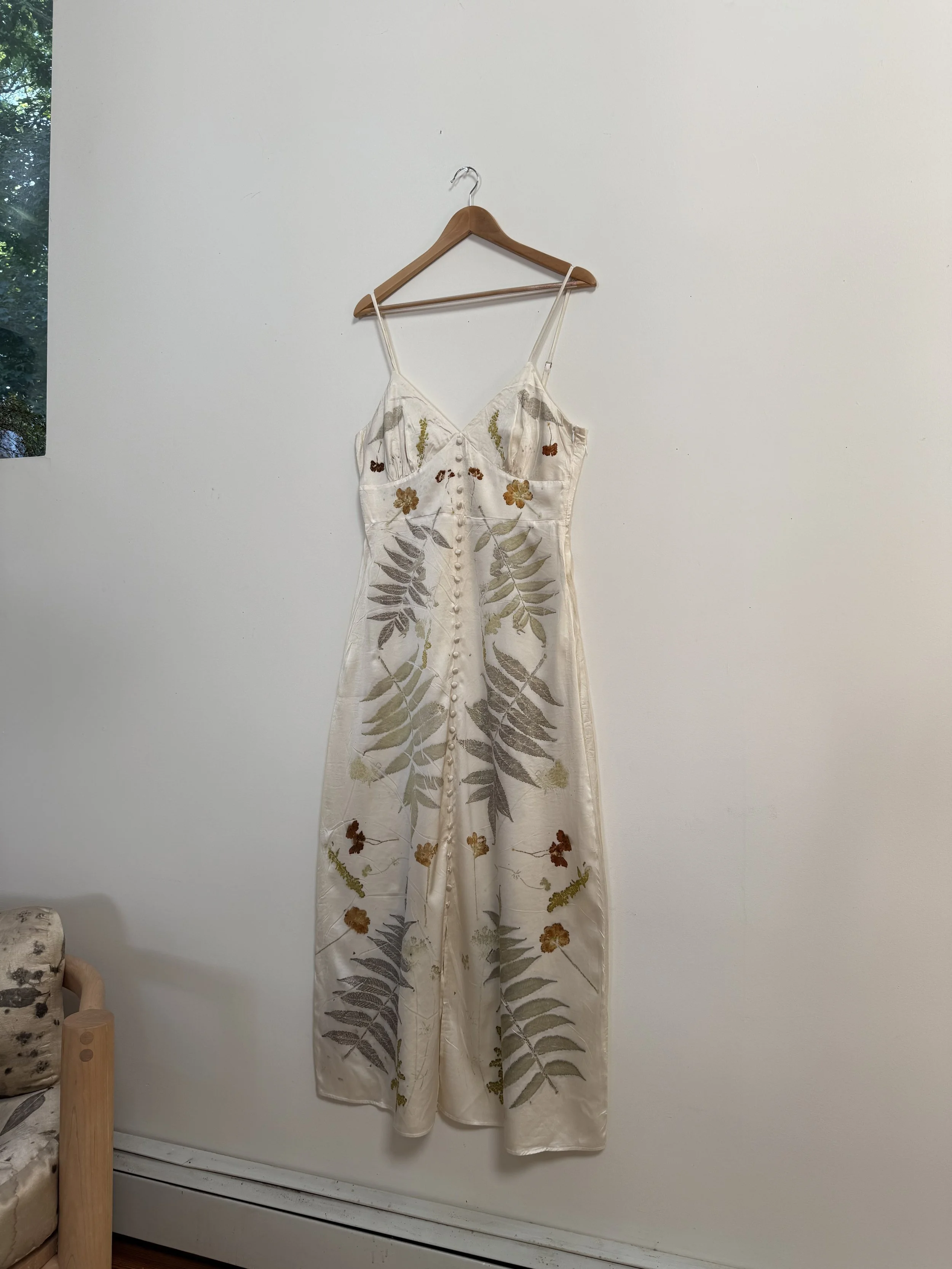 One-of-a-kind Eco-Print Maxi Dress, Size Large