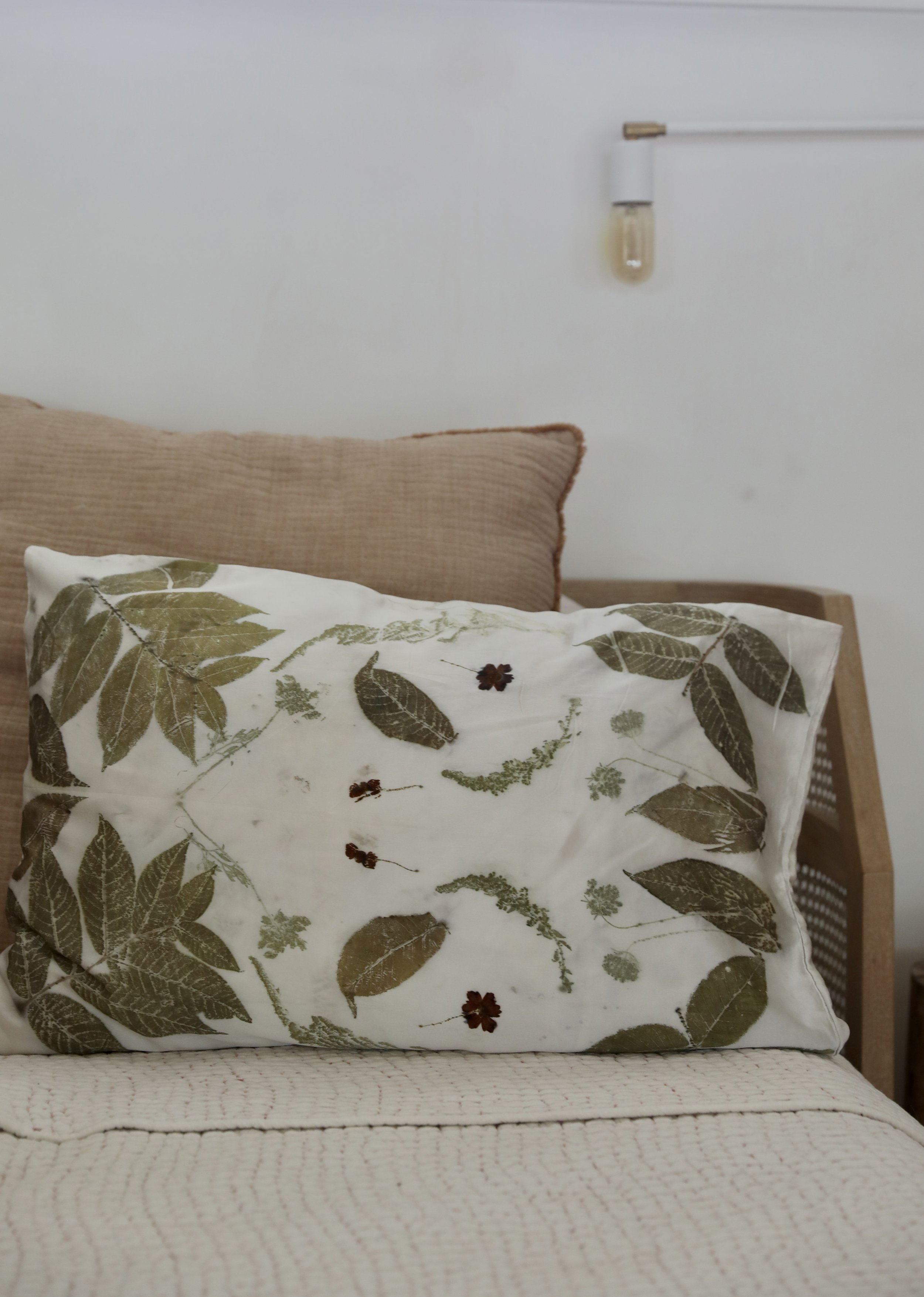 Meadowland Eco-printed Silk Pillowcase