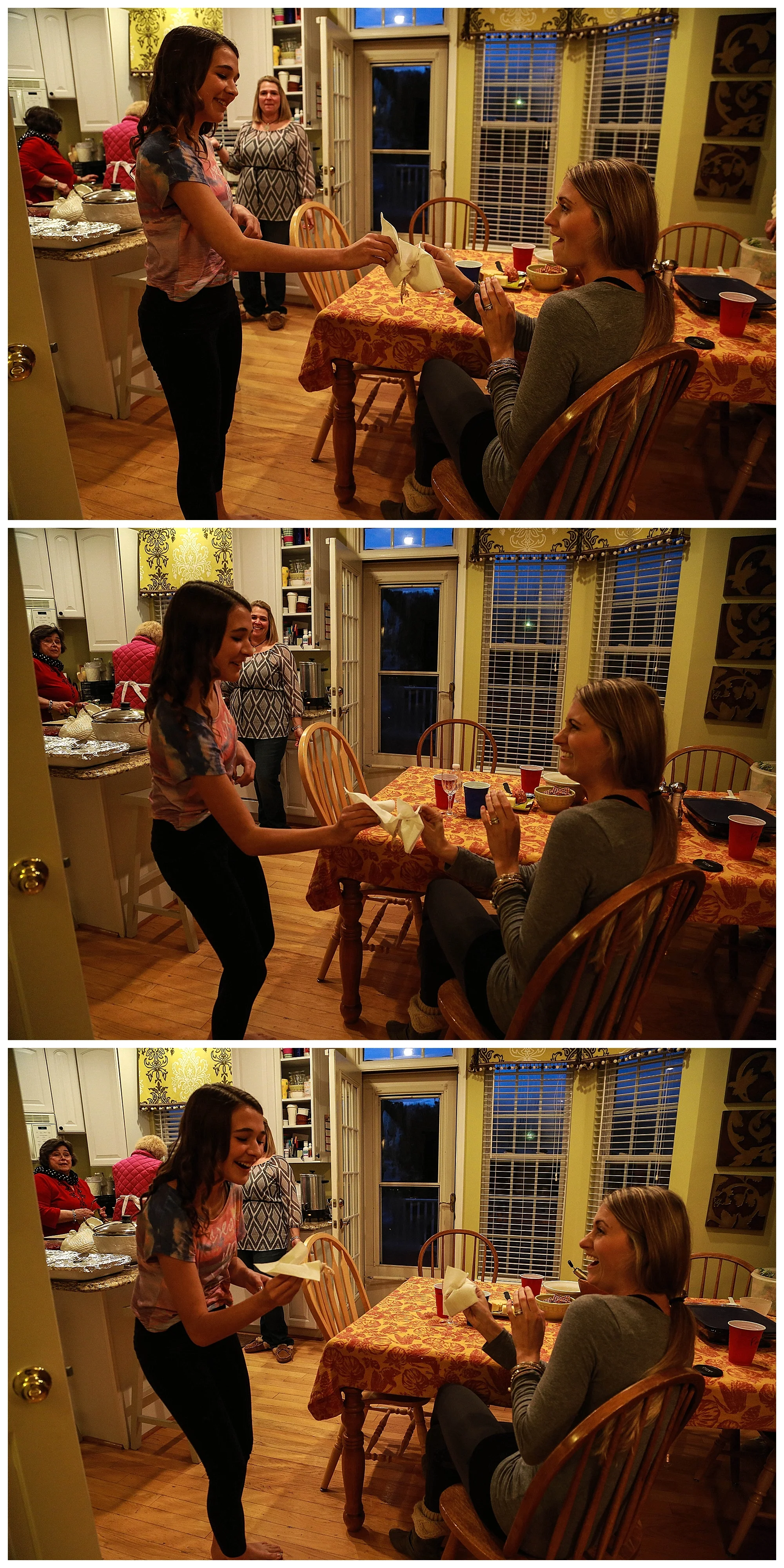Maggie's first time breaking the wishbone!