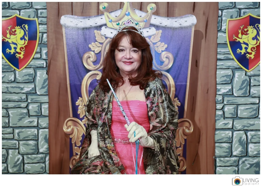 Meet the Fairy Godmother... I loved her dress and she of course was the center of attention with her basket of candy to give out to all the little princesses.