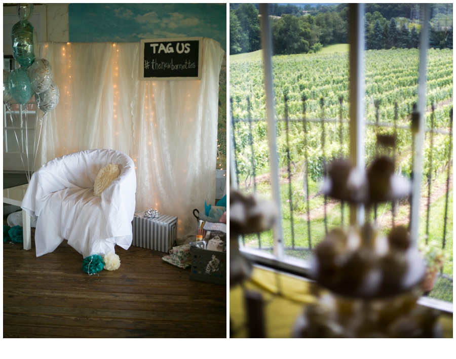 What a beautiful backdrop for this bridal shower!