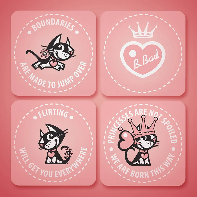 BETTY BAD KITTY FOR GOOD PUPPY® VINTAGE COASTERS