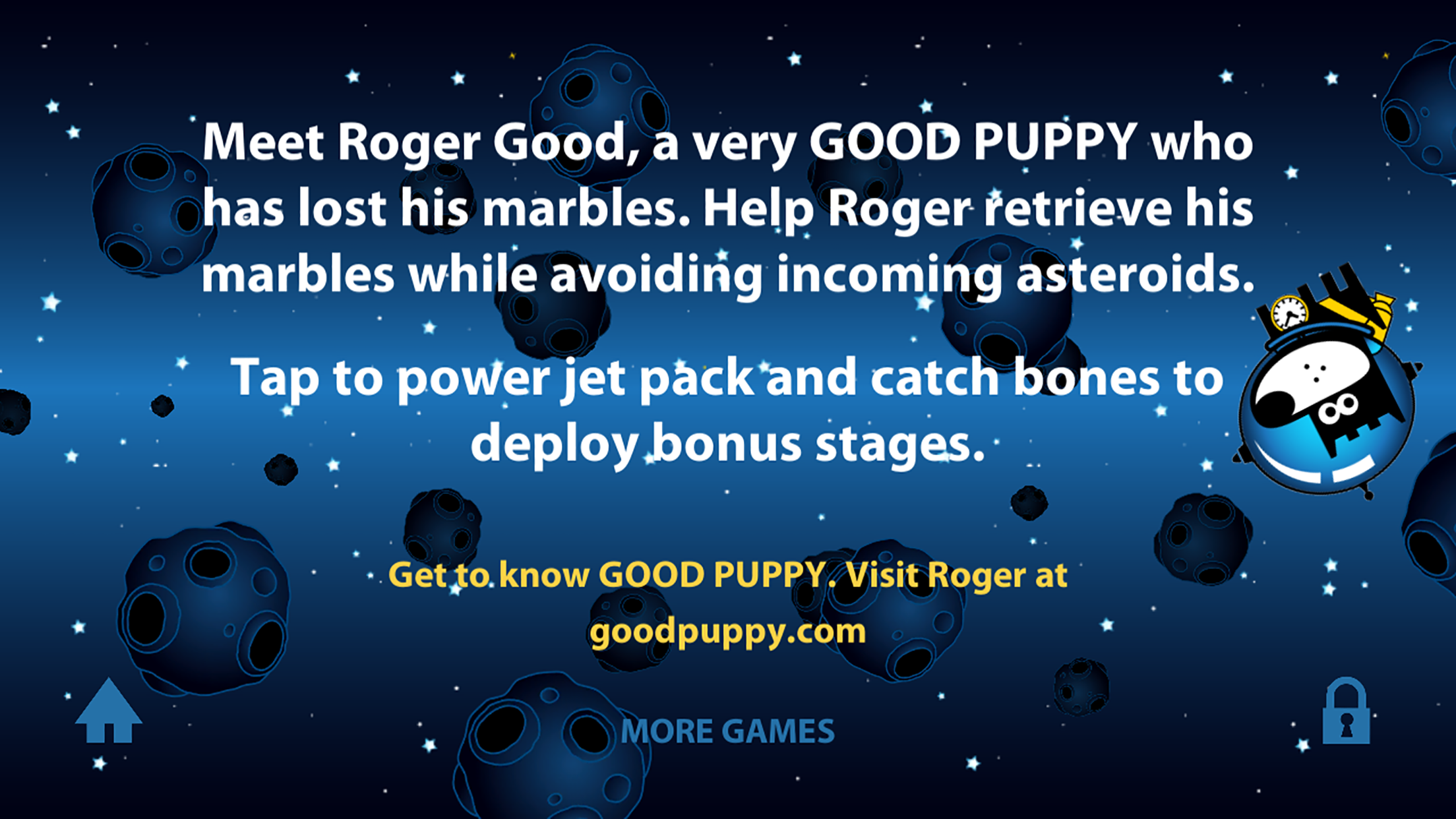 GOOD PUPPY SPACE WALK - Space Puppy - Infinite Runner - Fast Simple 80s Retro Arcade Game