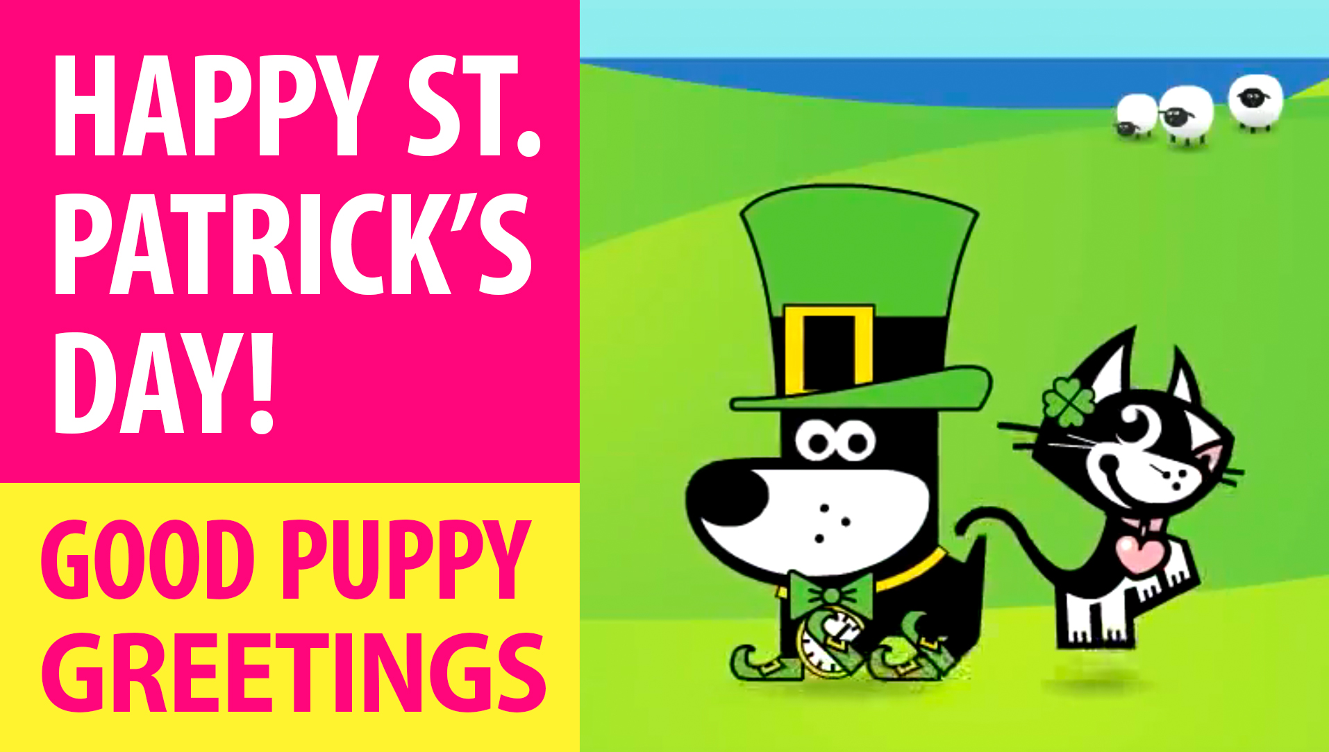 Happy St. Patrick's Day! Animated Greeting Cards - Free E-Cards By GOOD PUPPY